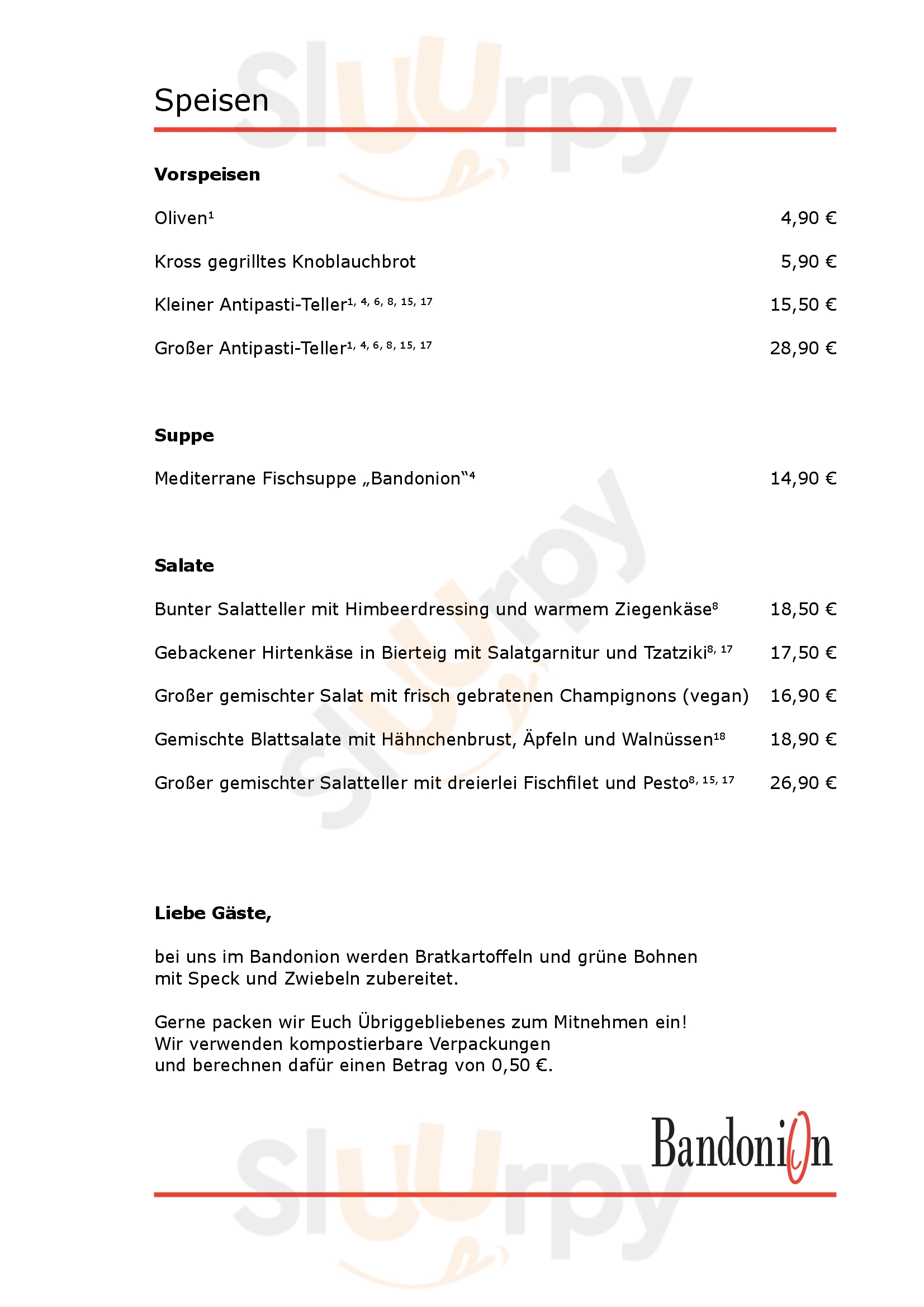 Bandonion Bremen Menu - 1