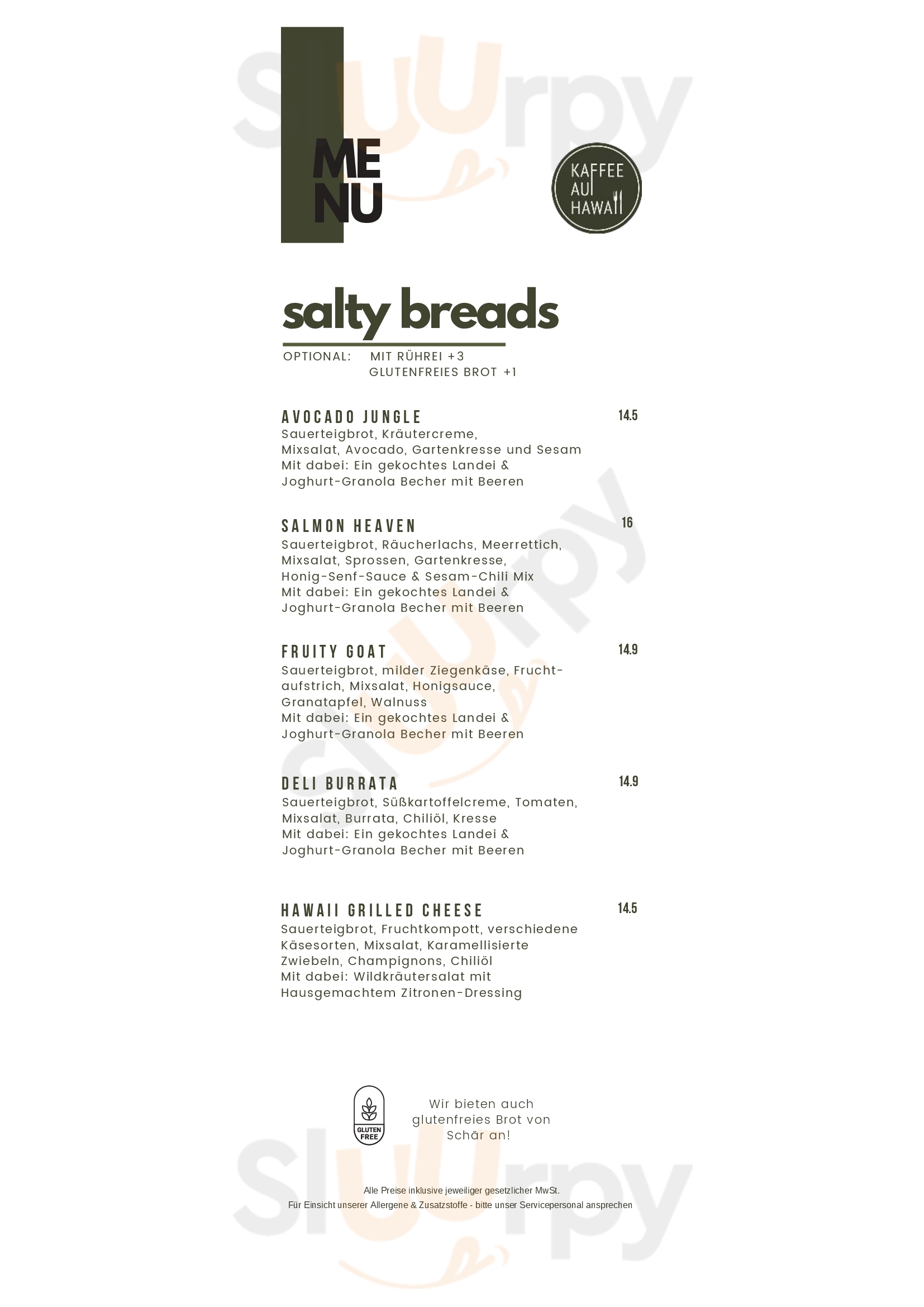 Kaffee Auf Hawaii - Mannheim Mannheim Menu - 1
