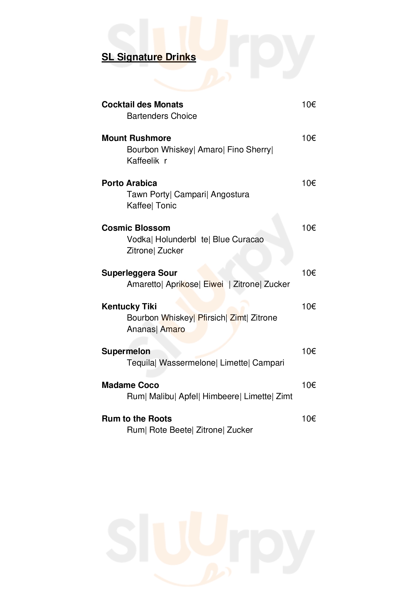 Superleggera Braunschweig Menu - 1