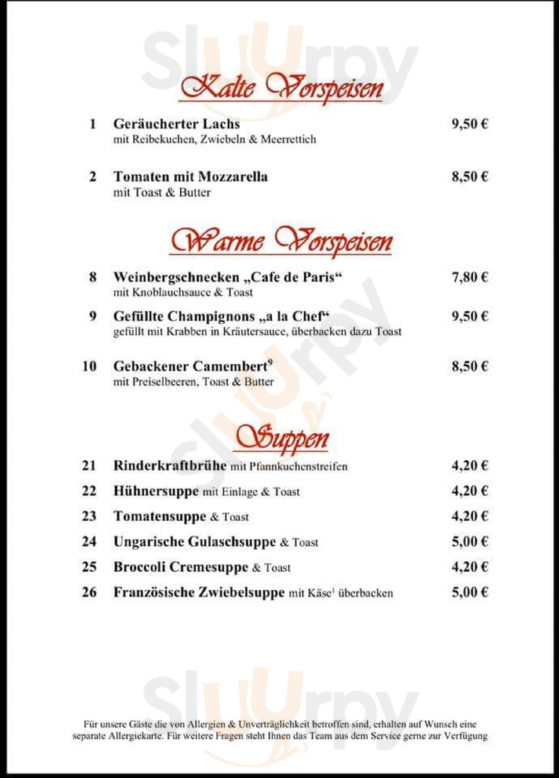 Haus Kaiserberg Duisburg Menu - 1