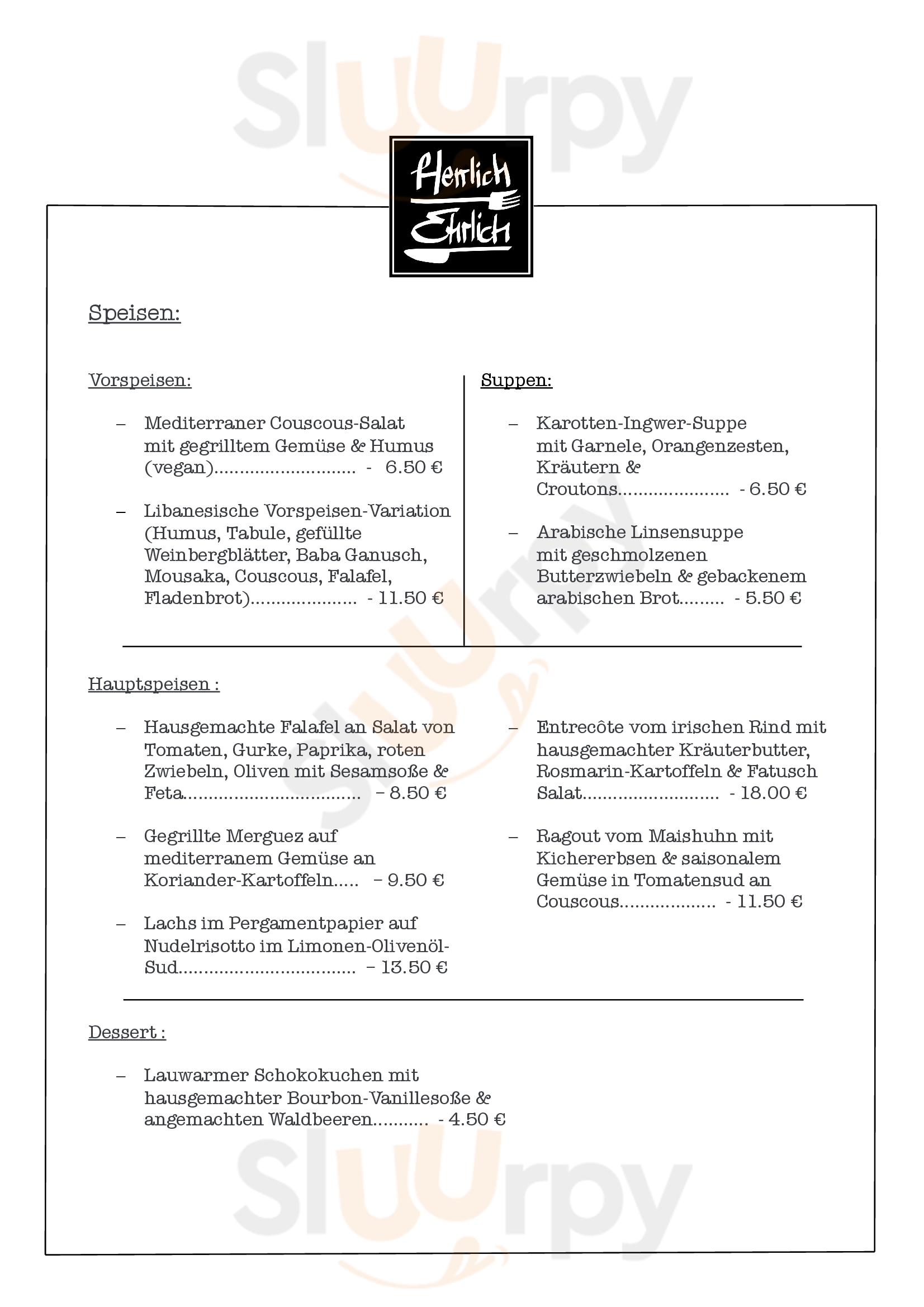 Herrlich Ehrlich | Restaurant | Bar | Cafe Trier Menu - 1