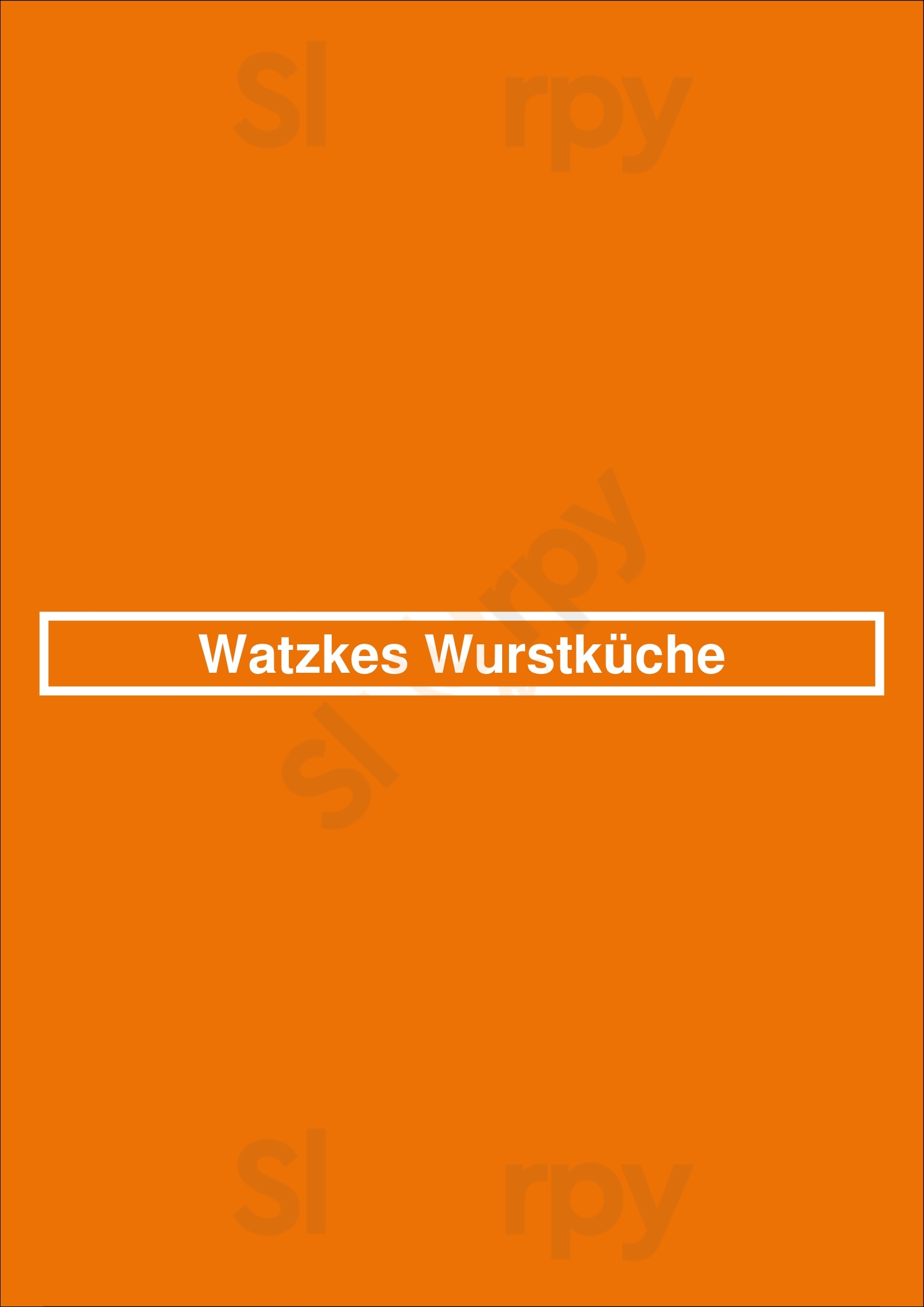Watzkes Wurstküche Dresden Menu - 1