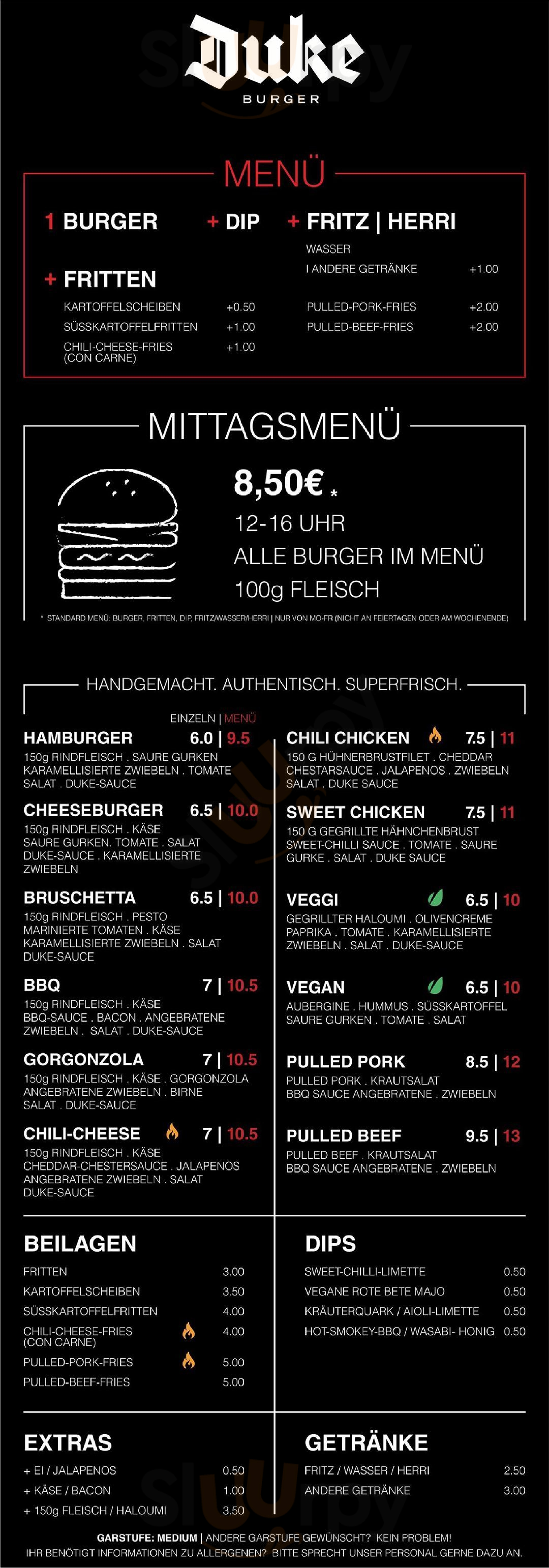 Duke Burger Hannover Menu - 1