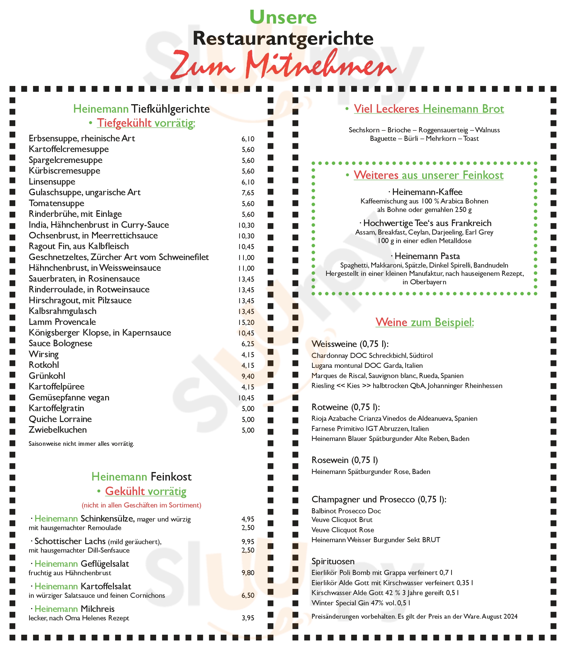 Heinemann - Konditorei Restaurant Café Mönchengladbach Menu - 1