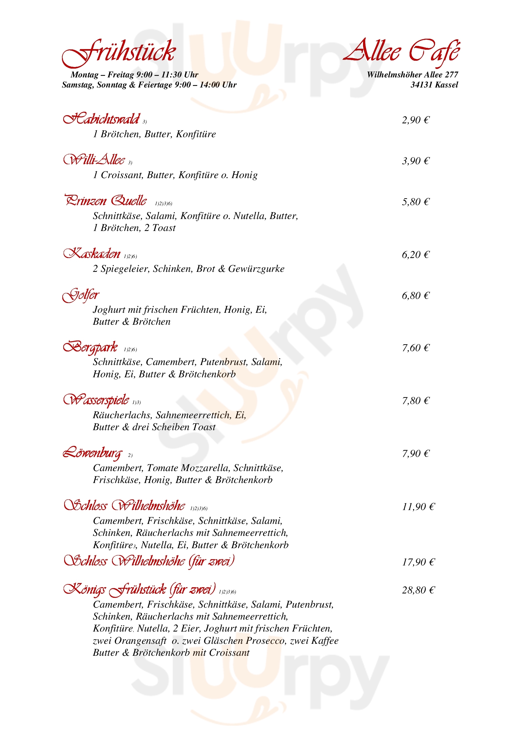 Allee Café Kassel Menu - 1