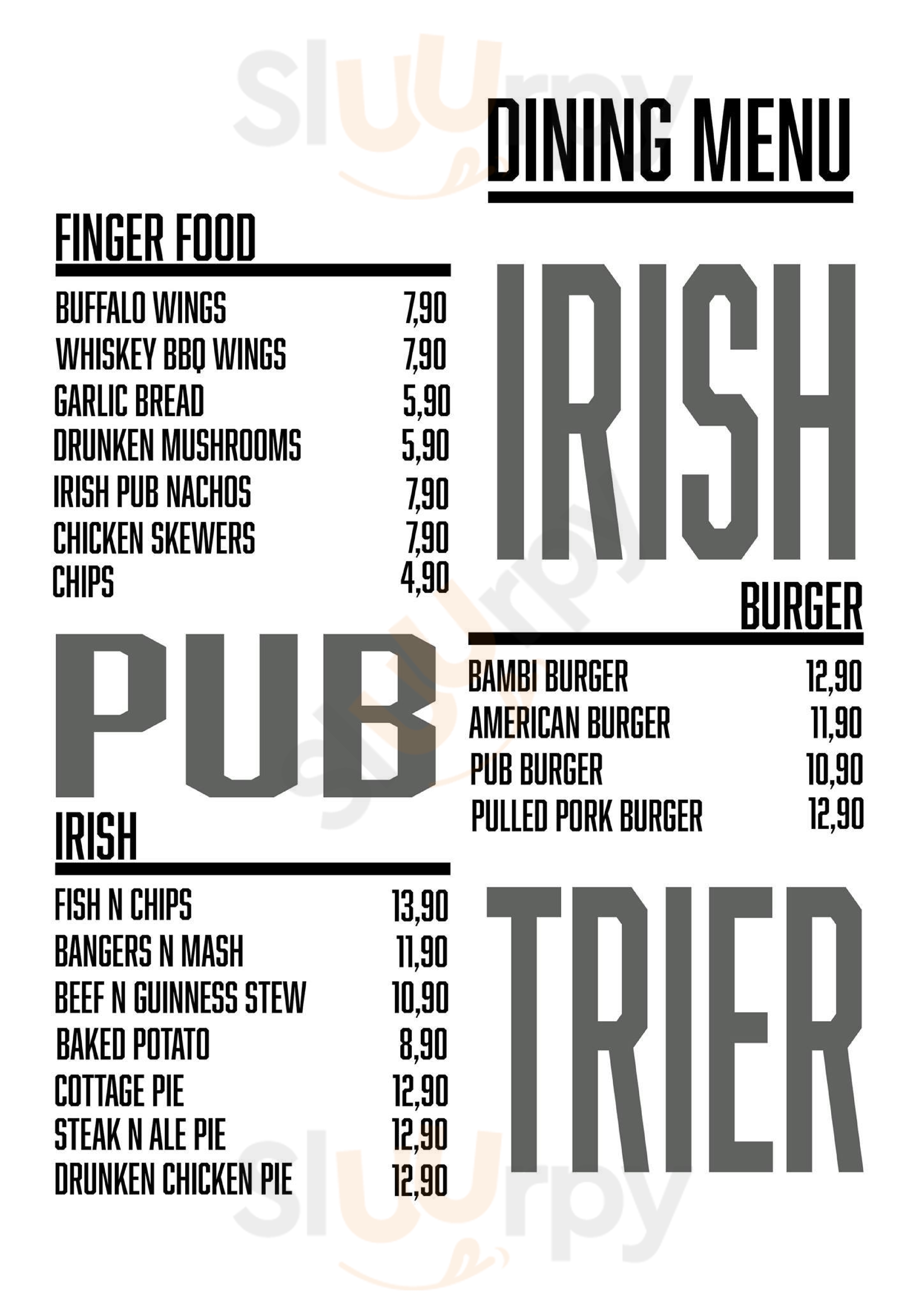 The Irish Pub Trier Trier Menu - 1