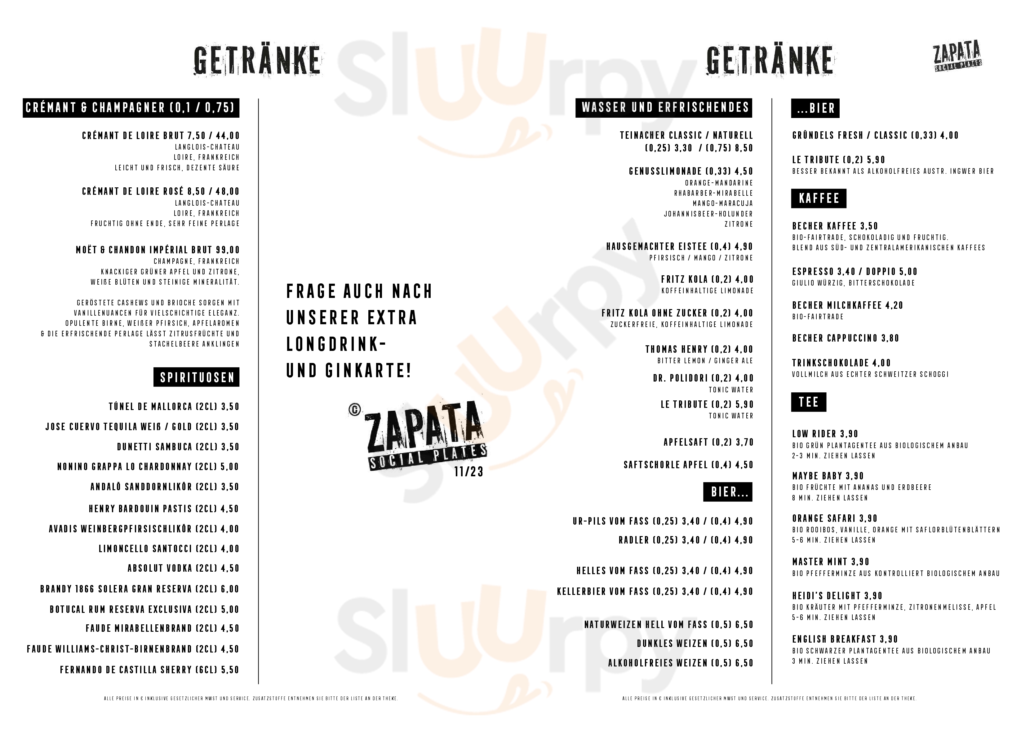 Zapata Saarbrücken Menu - 1