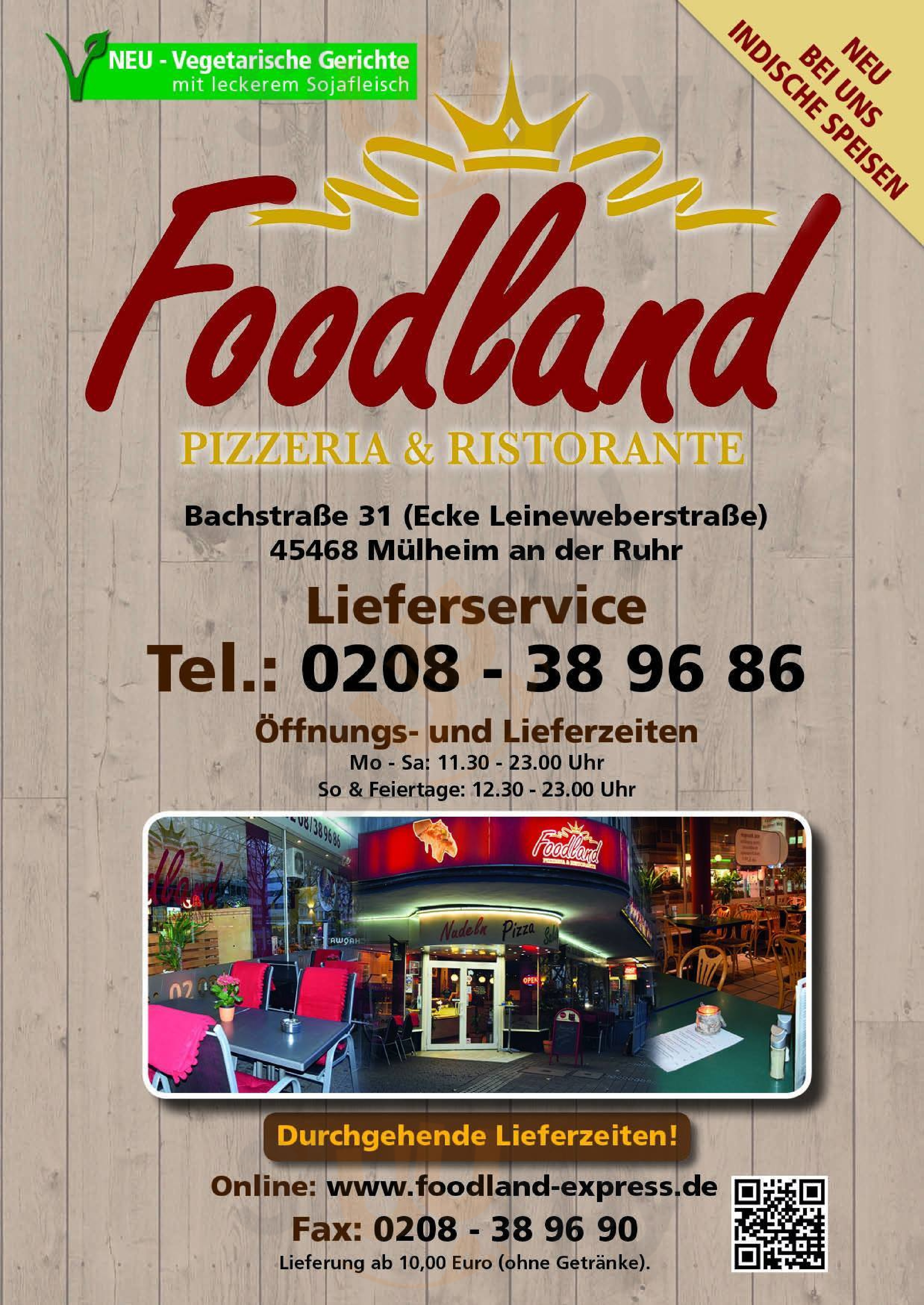 Foodlan Pizzeria & Ristorante Mülheim an der Ruhr Menu - 1