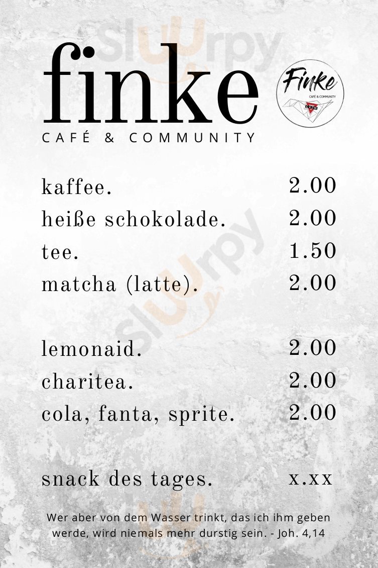 Finke - Café&community Lüneburg Menu - 1