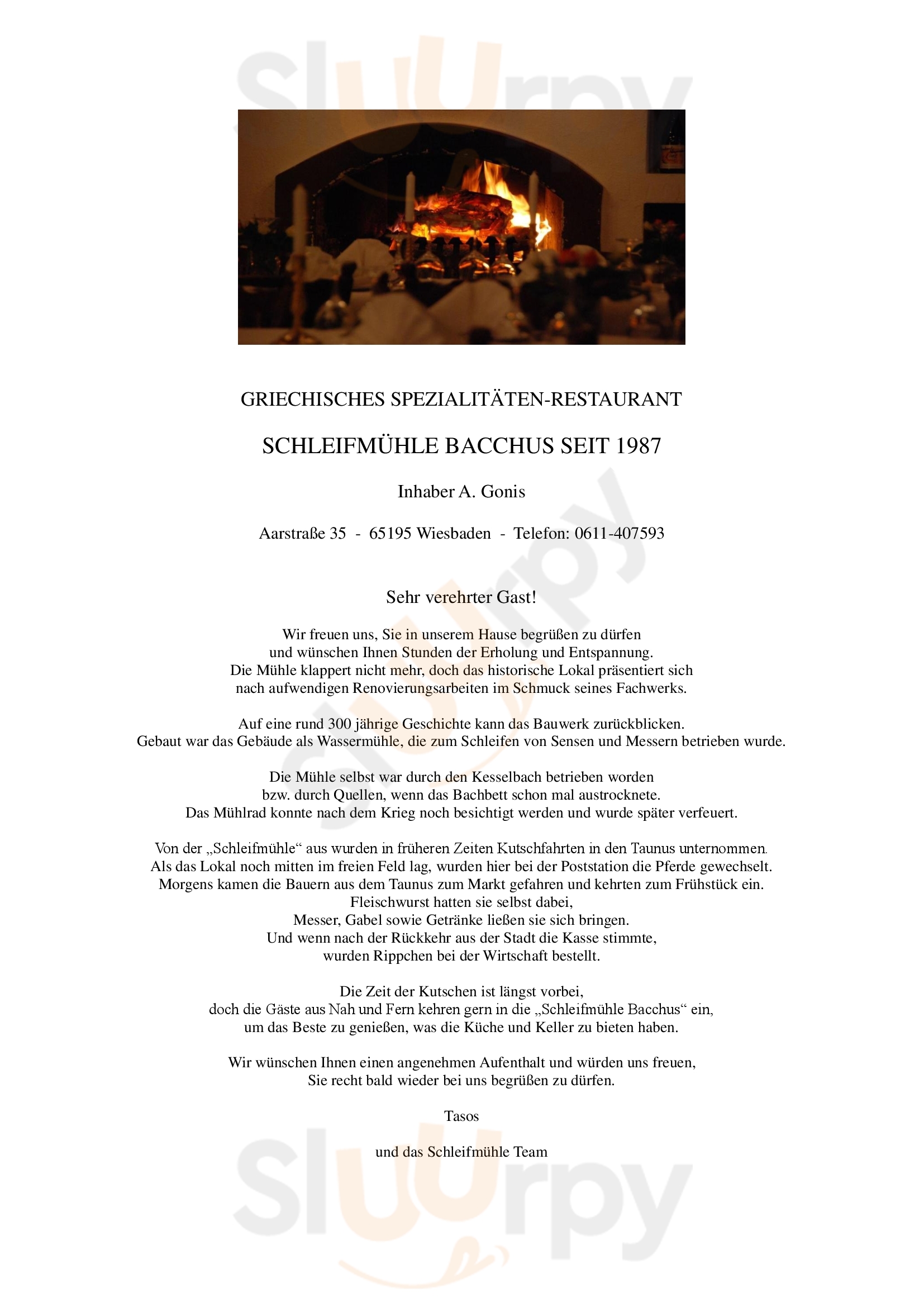 Restaurant Schleifmühle Bacchus Wiesbaden Menu - 1