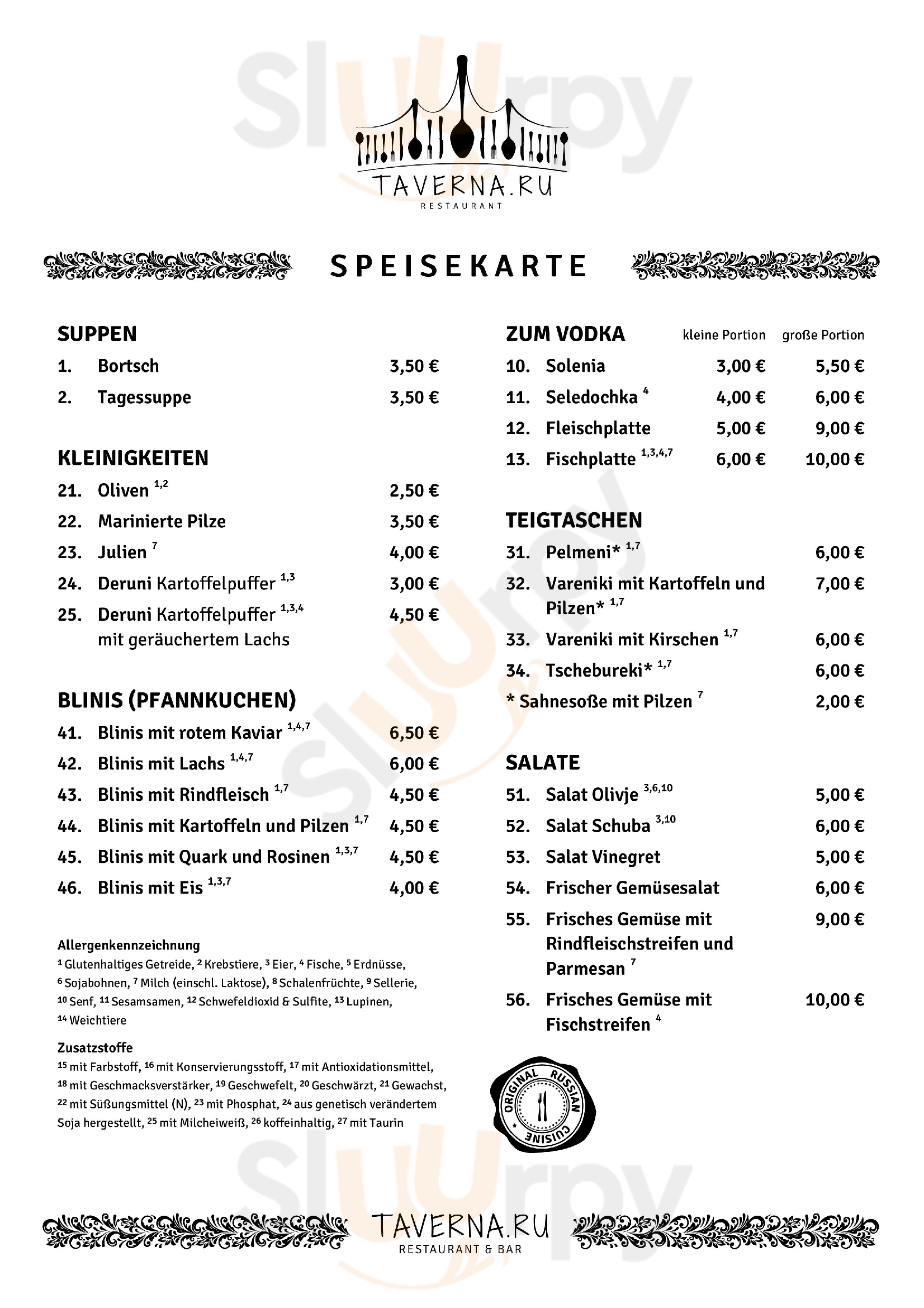 Taverna.ru Dortmund Menu - 1