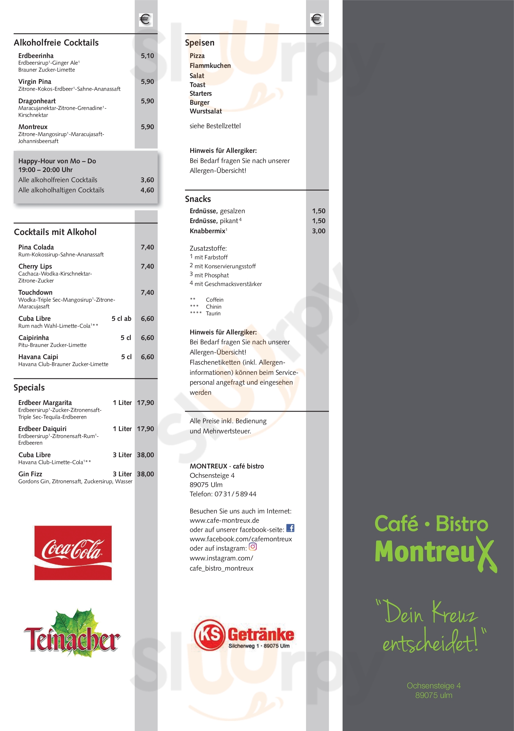 Café Montreux Ulm Menu - 1