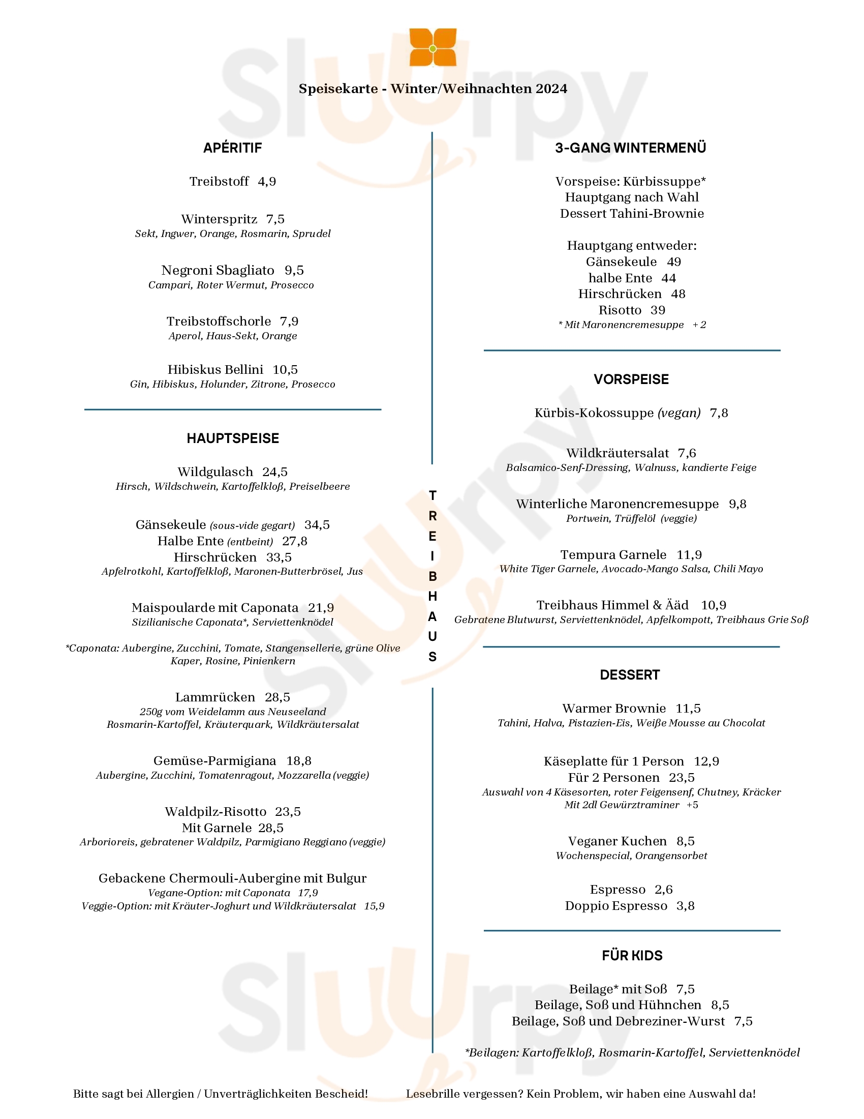 Treibhaus Wiesbaden Menu - 1