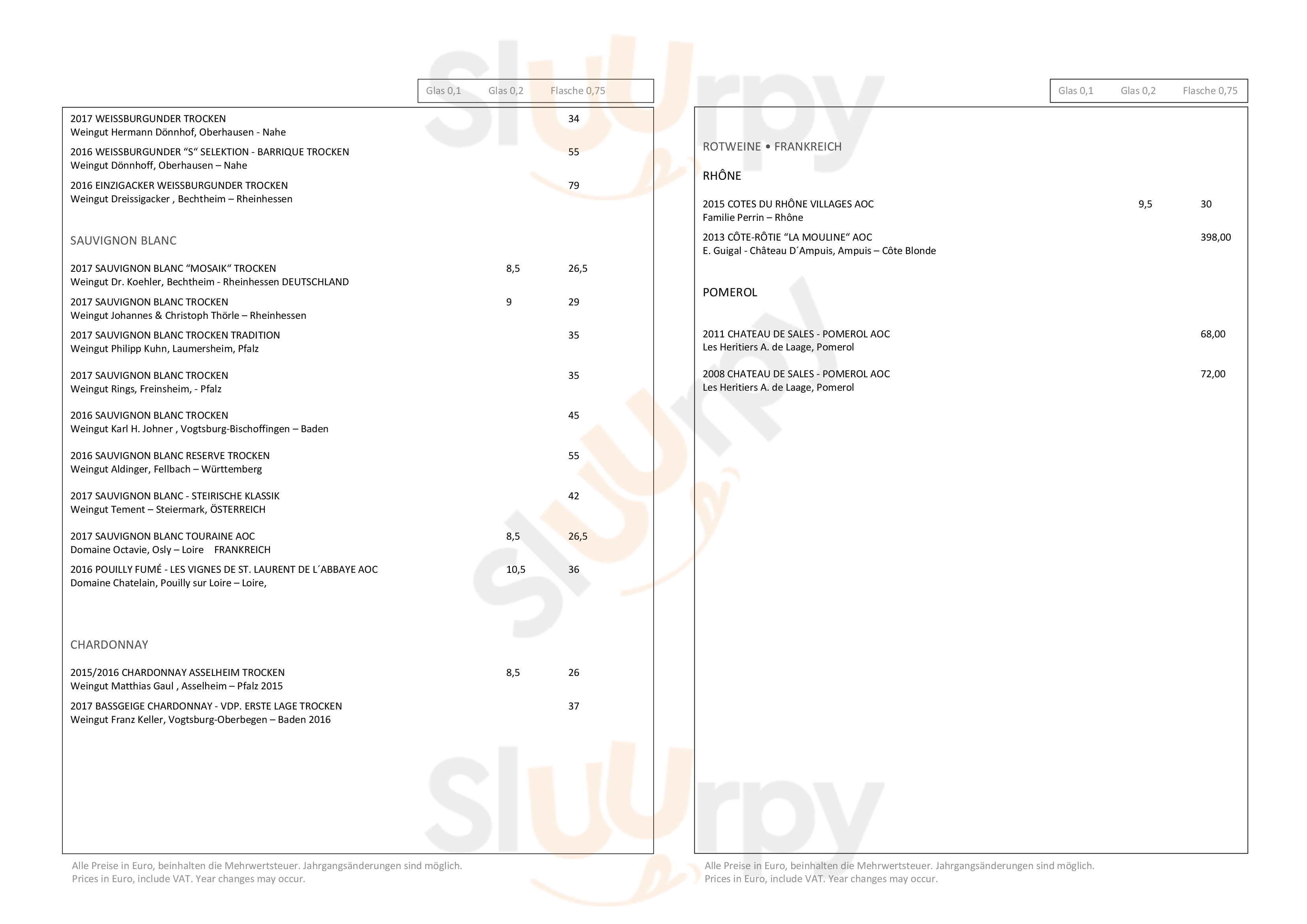 Zweigleisig Düsseldorf Menu - 1