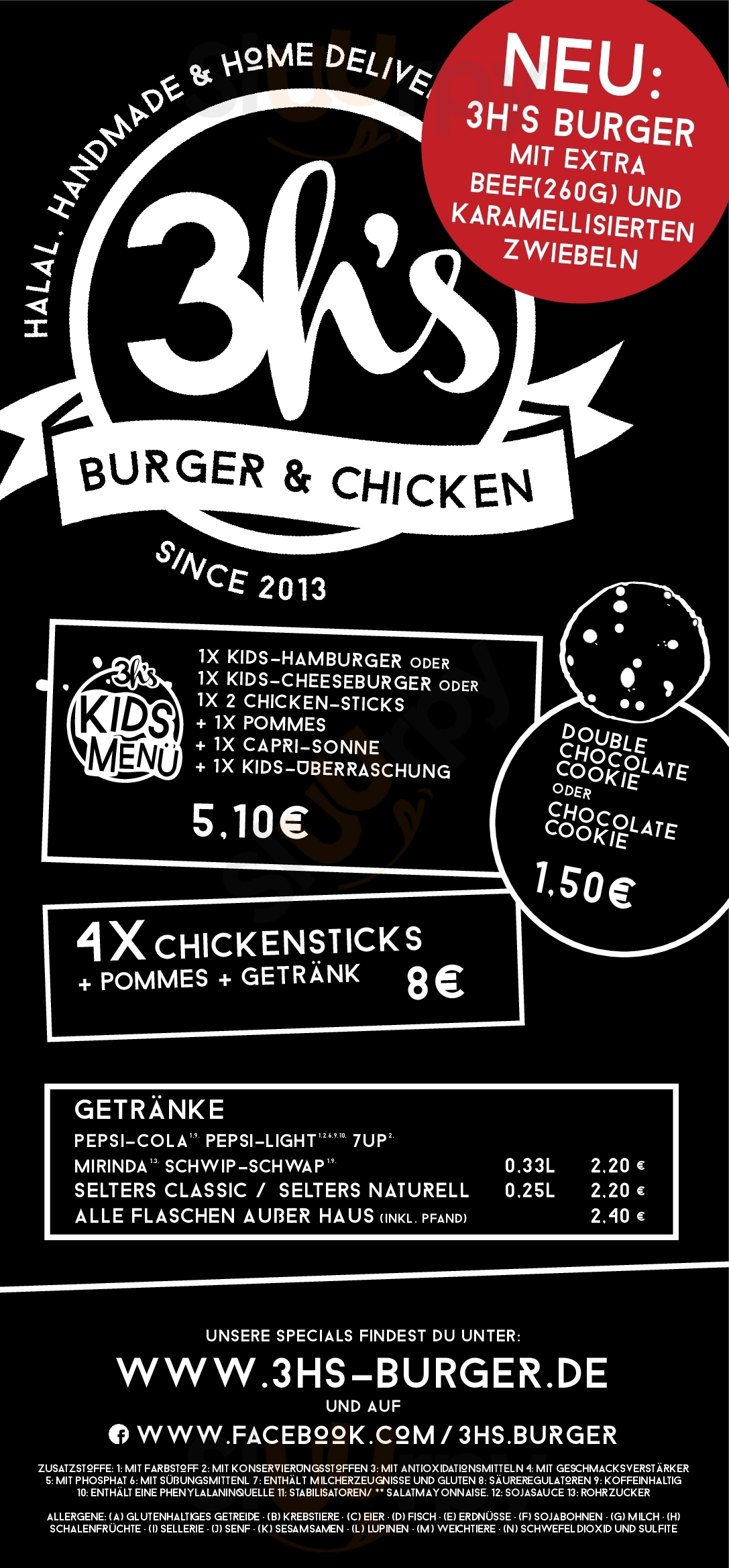 3h‘s Burger & Chicken Wuppertal Menu - 1