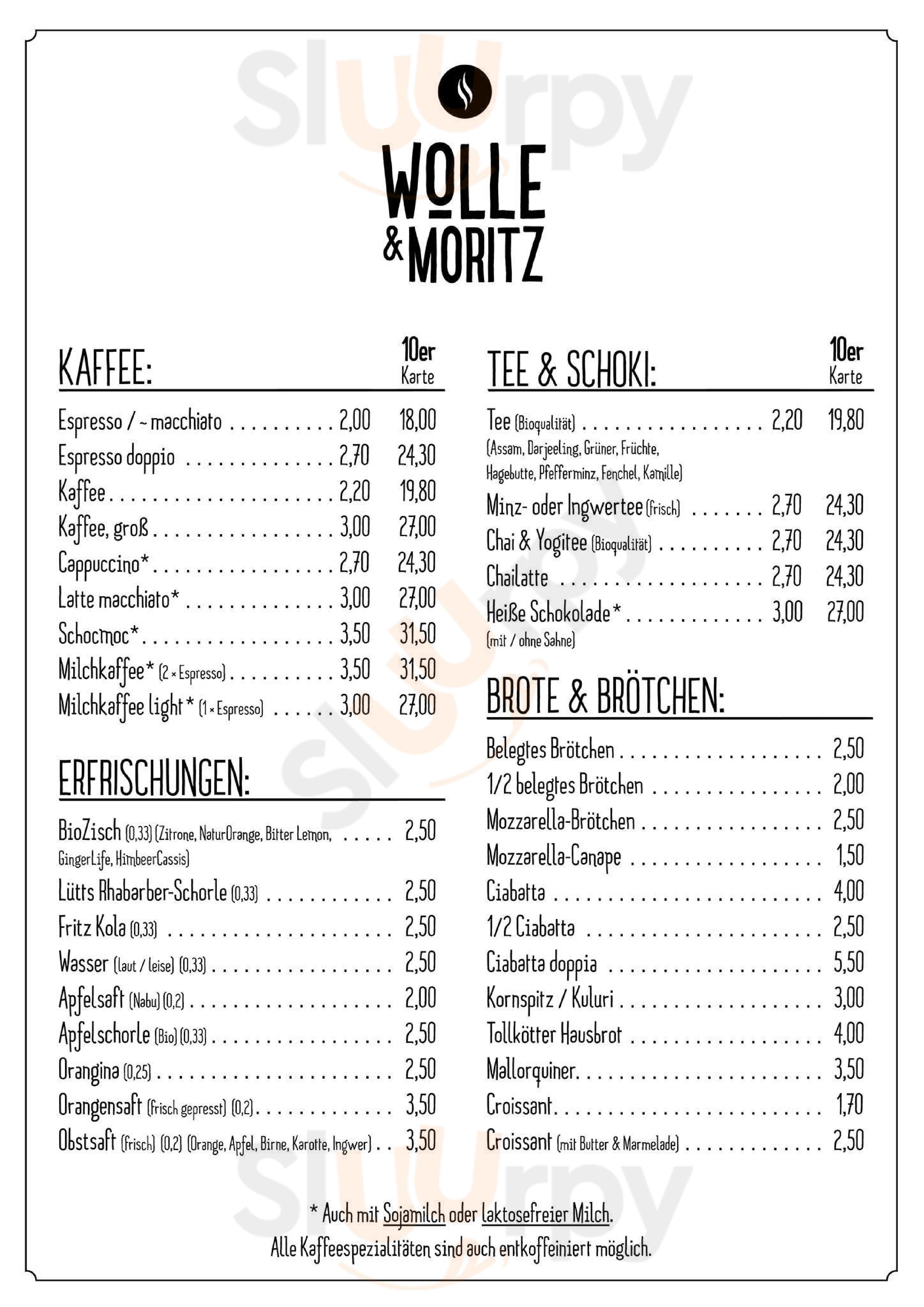 Wolle & Moritz - Kaffe & Feinkost Münster Menu - 1