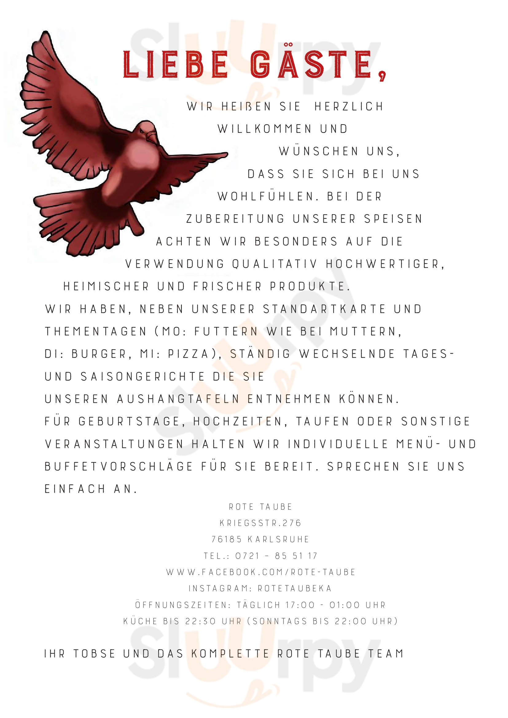 Main Menu - Rote Taube