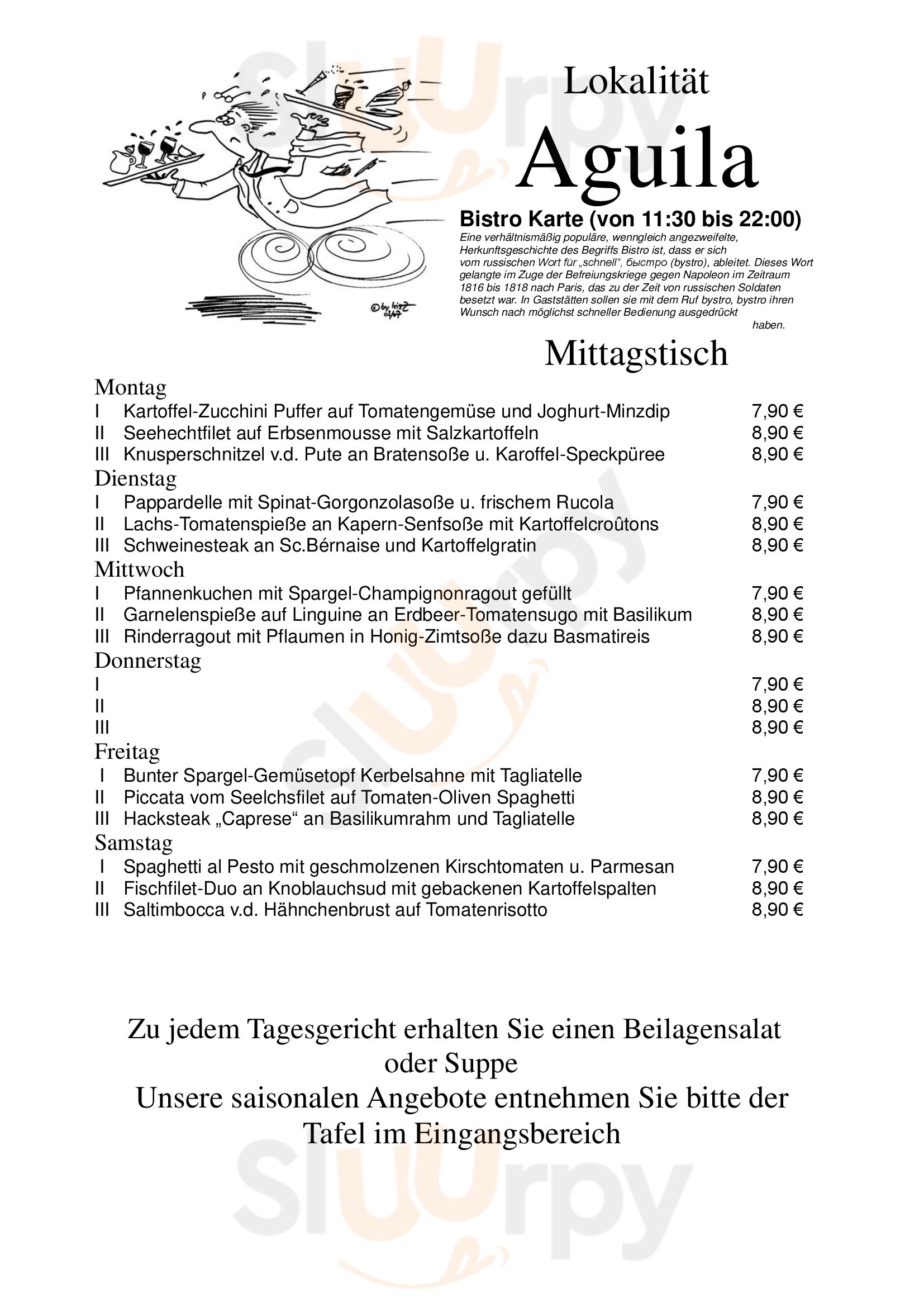 Aguila Freiburg Menu - 1