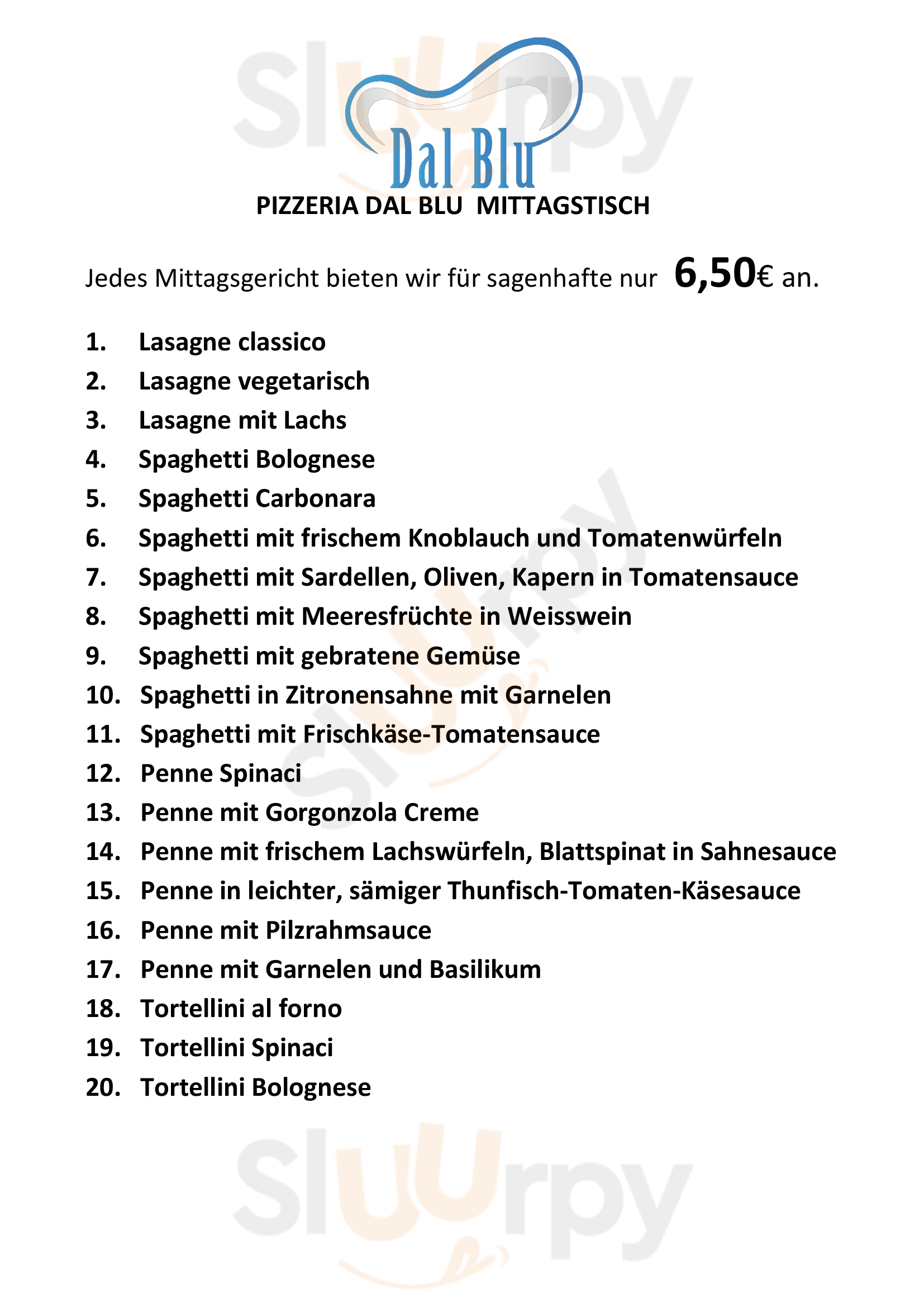 Dal Blu Pizzeria Self-service Freiburg Menu - 1