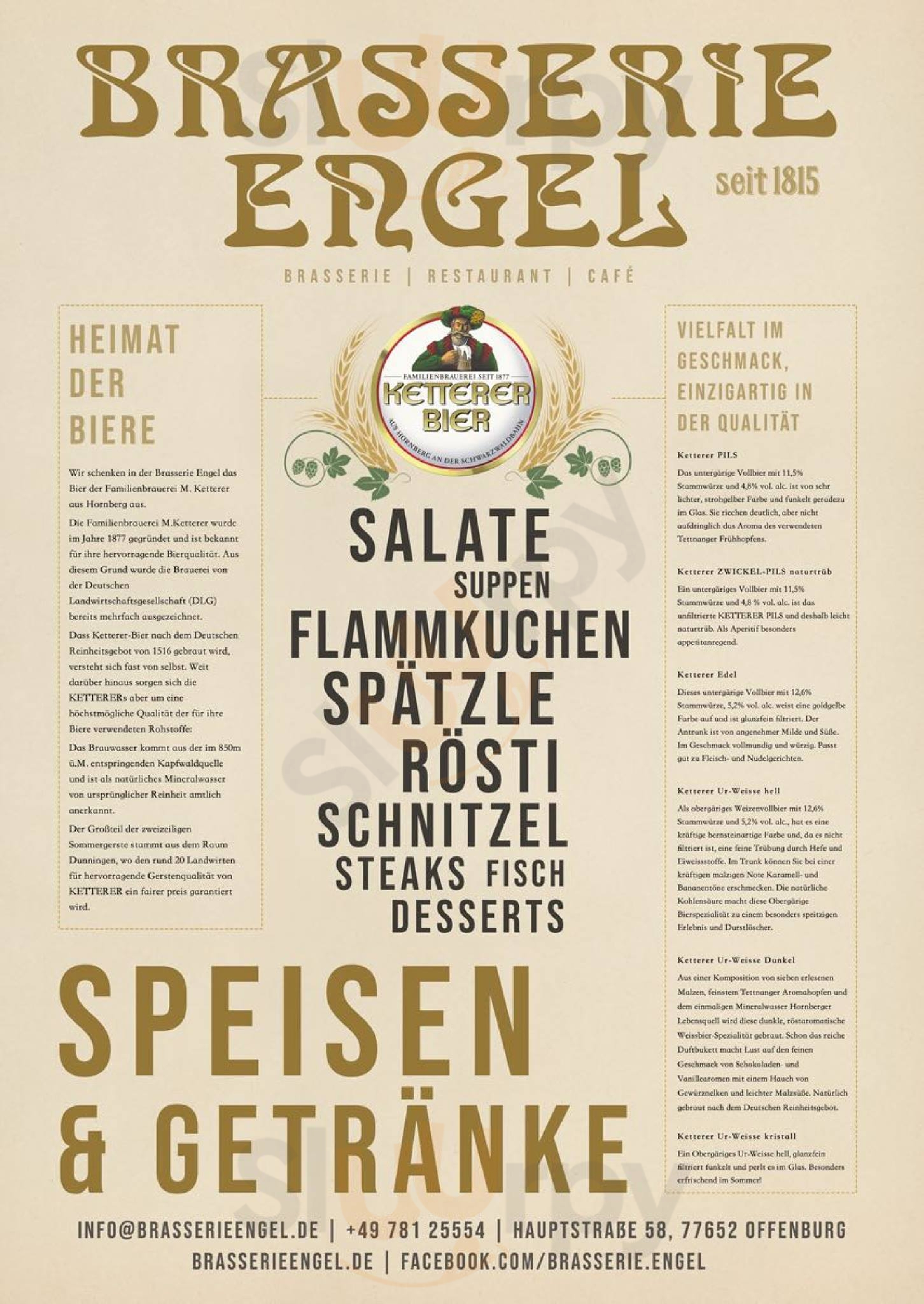 Brasserie Engel – Restaurant & Café Offenburg Menu - 1
