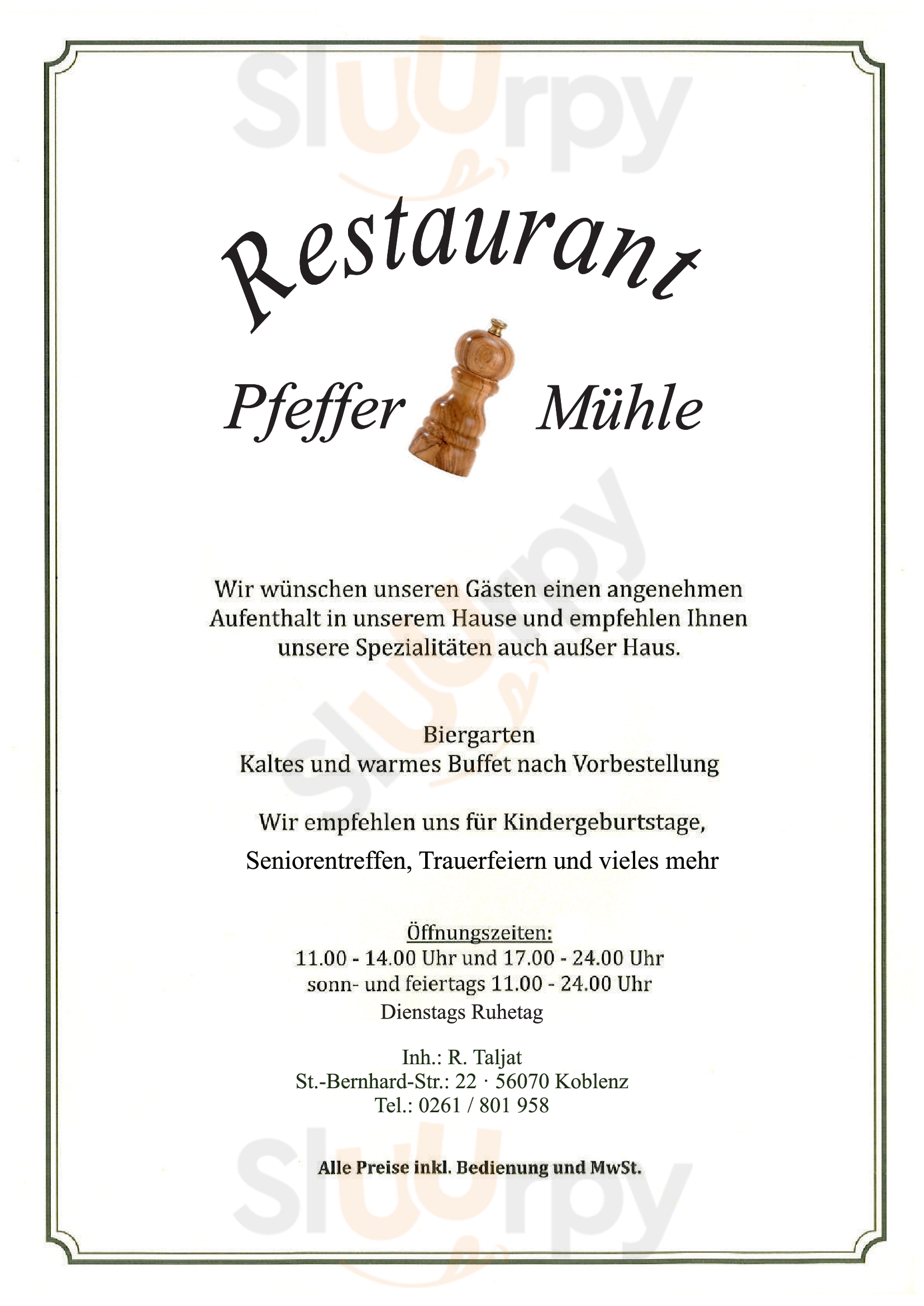 Restaurant Pfeffermühle Koblenz Menu - 1