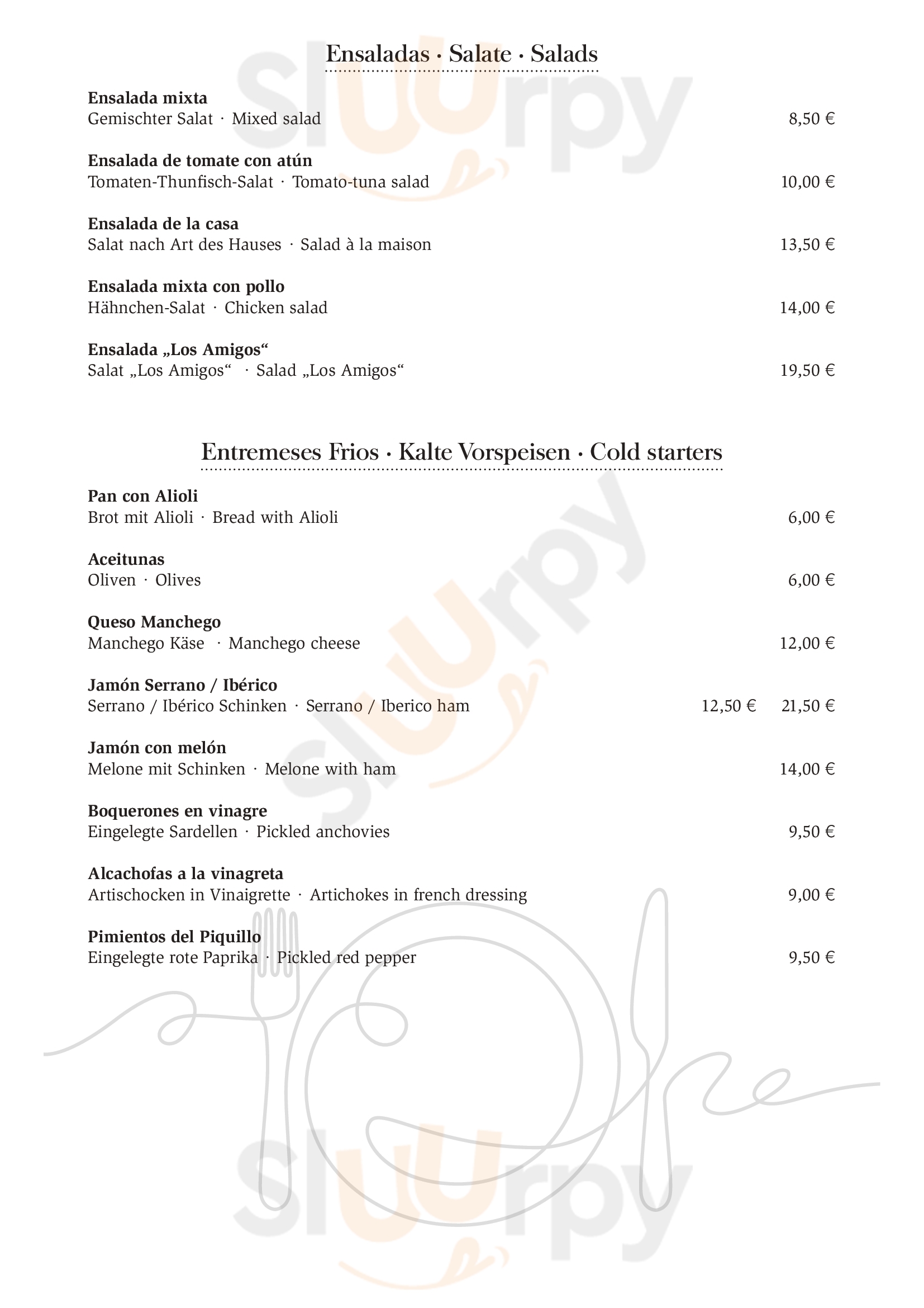 Main Menu - Casa Pedro