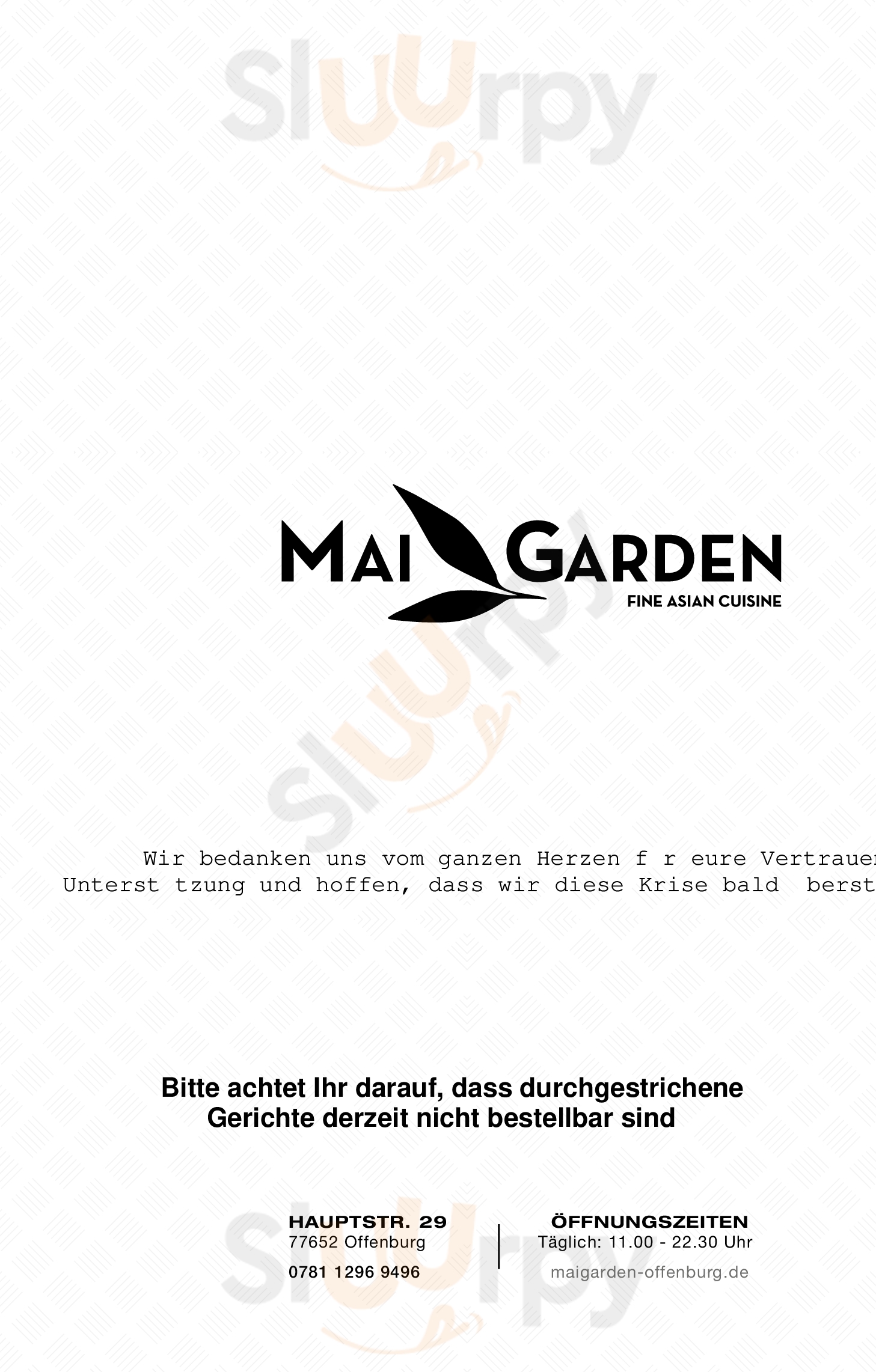 Mai Garden Restaurant Offenburg Menu - 1