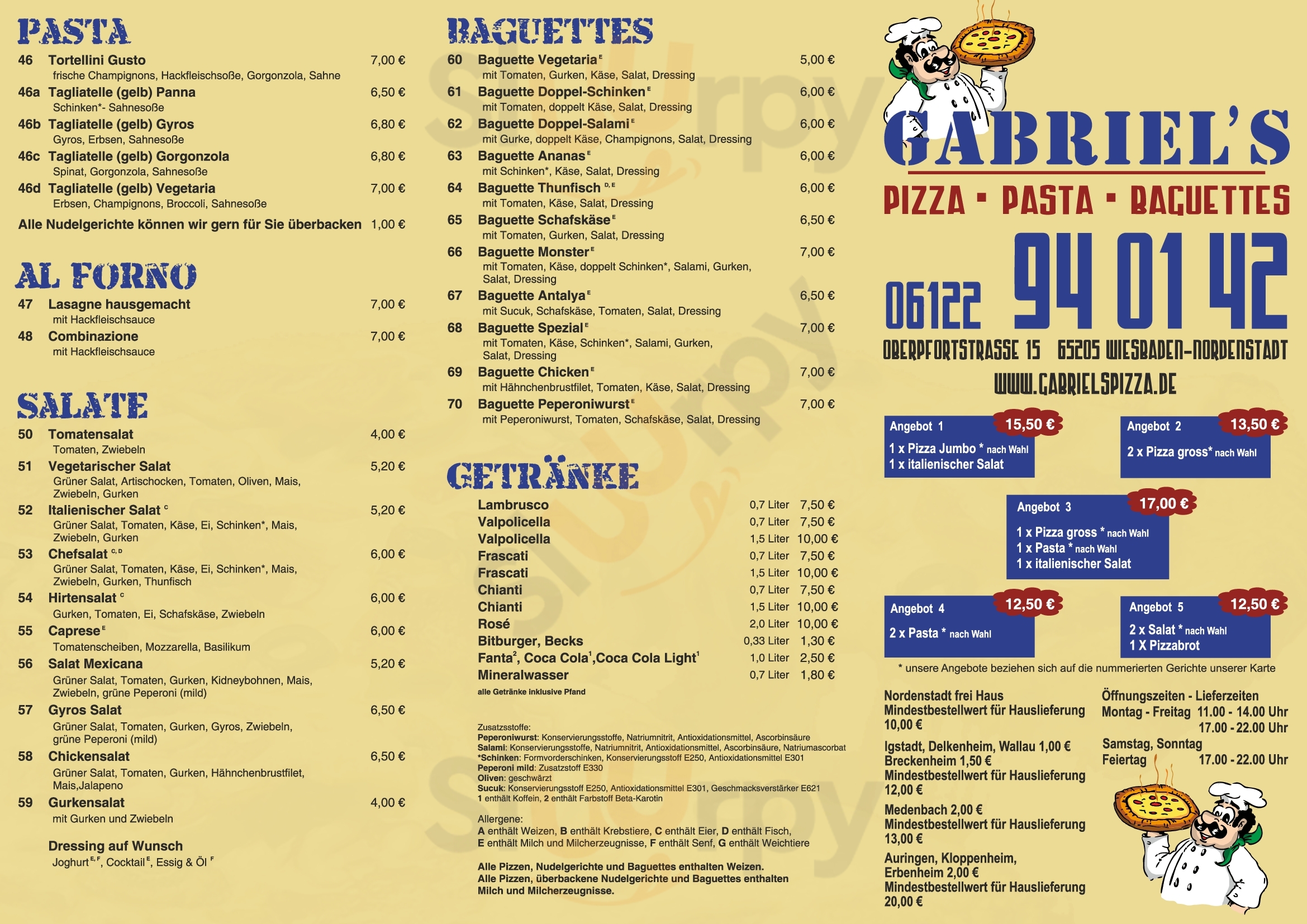 Pizzeria Gabriel Wiesbaden Menu - 1