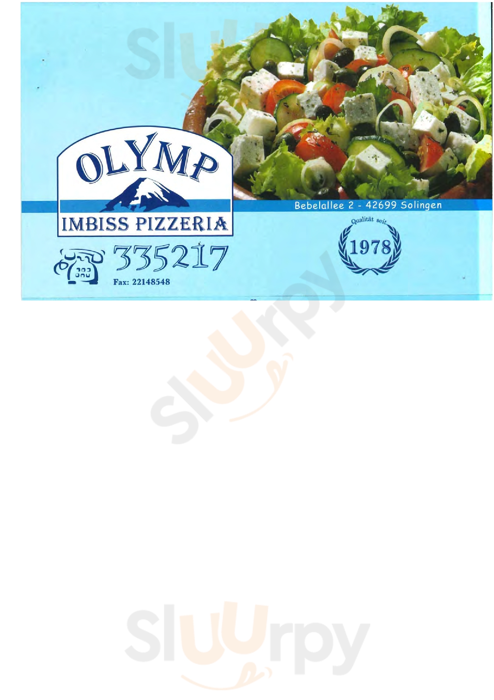 Olymp Imbiss Pizzeria Solingen Menu - 1