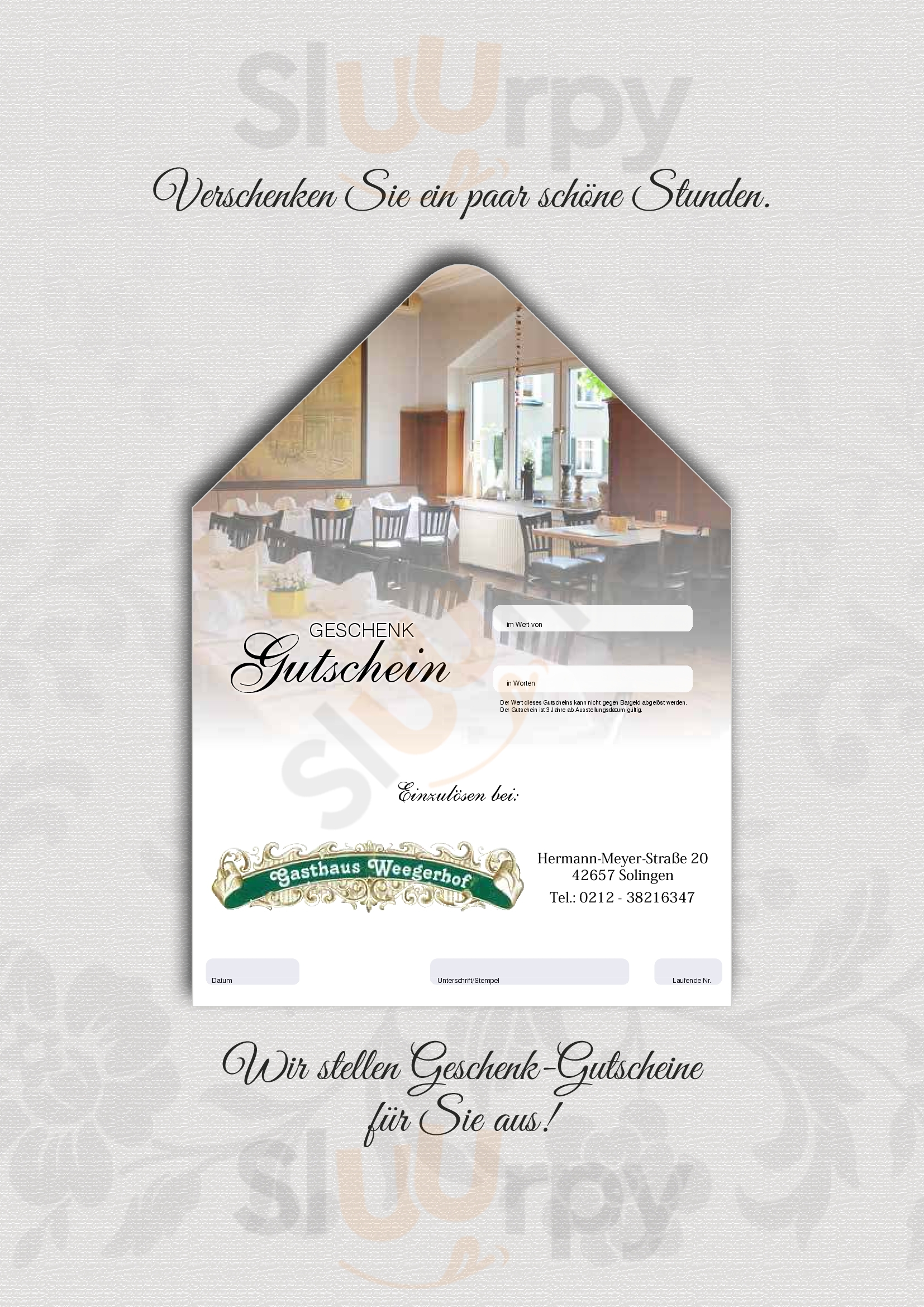 Main Menu - Gasthaus Weegerhof