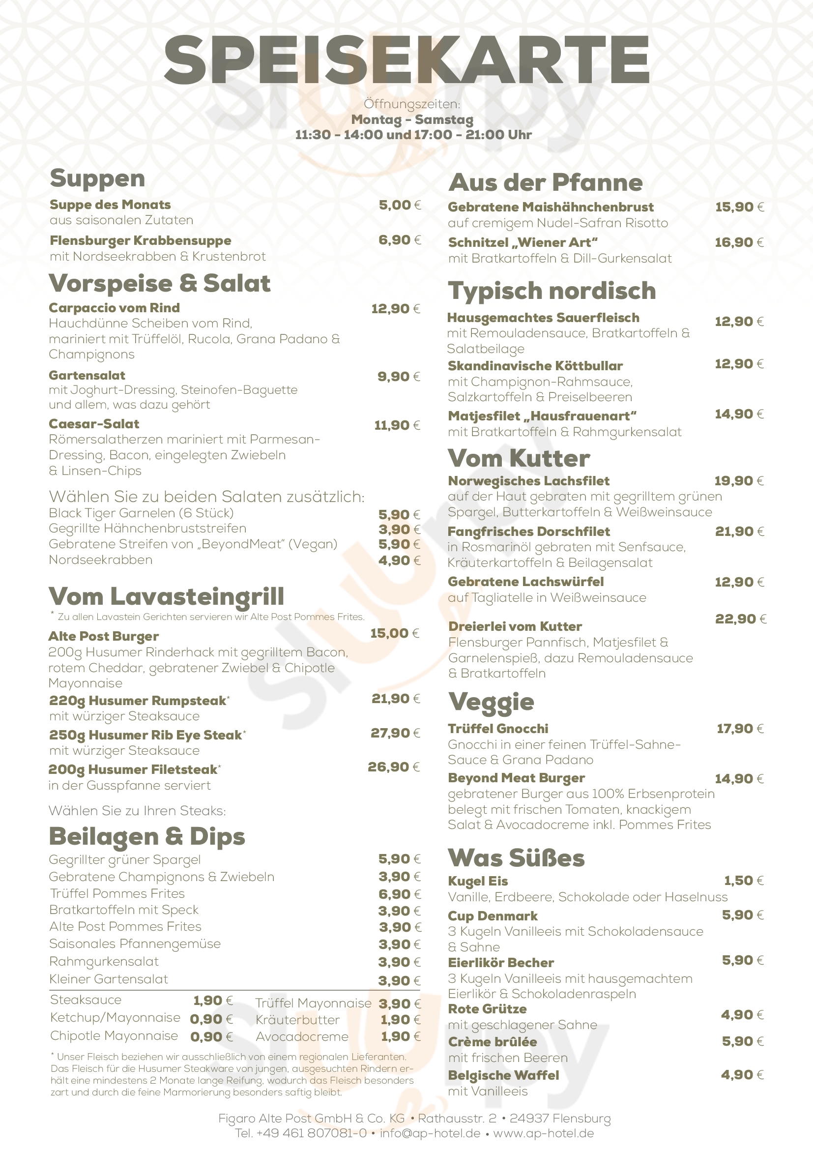 Restaurant & Bar - Alte Post Flensburg Menu - 1