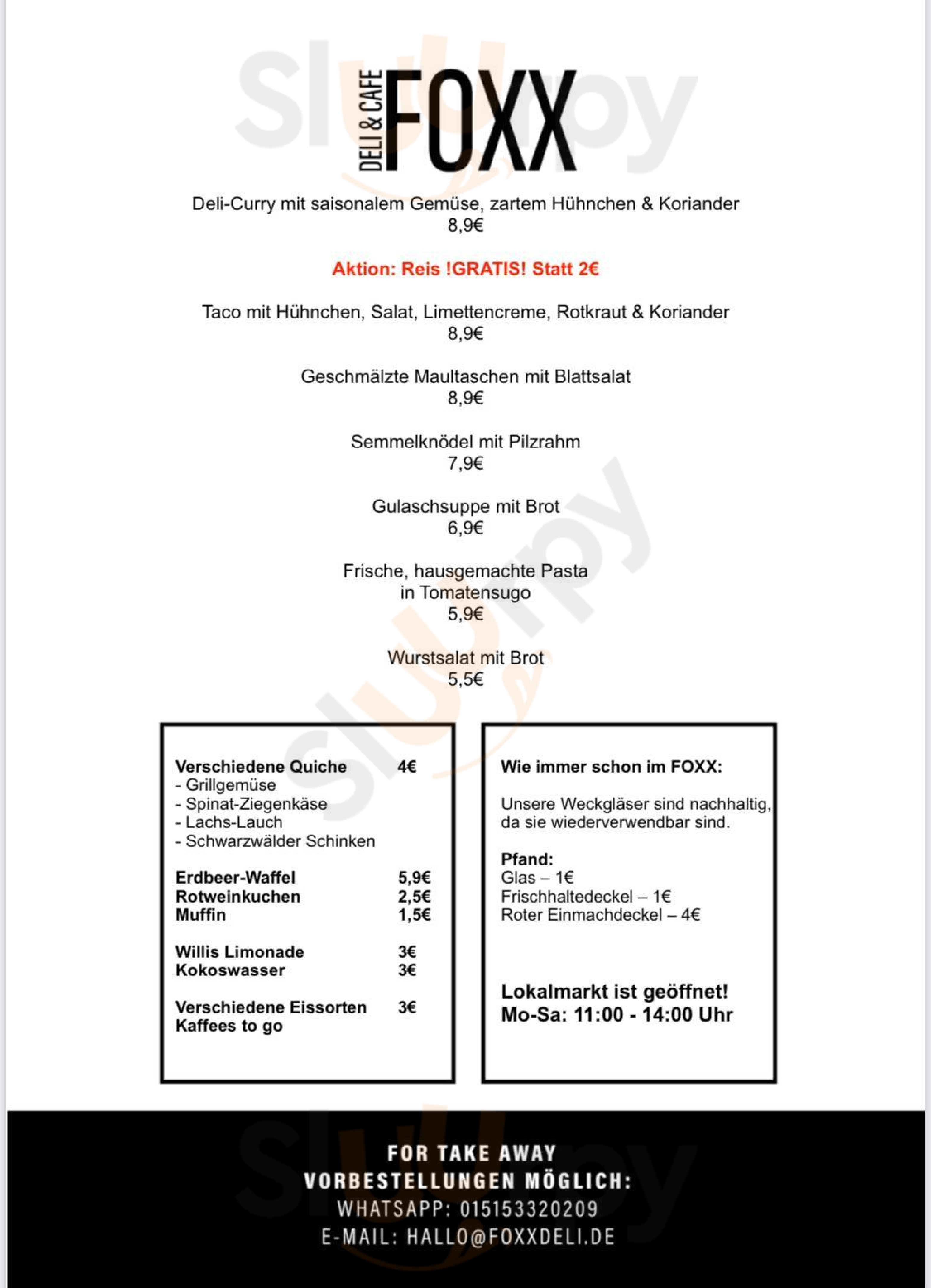 Foxx Deli & Café Offenburg Menu - 1