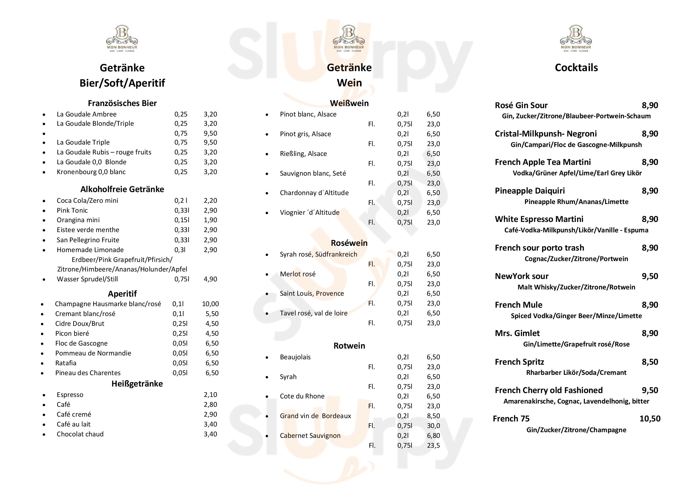 Main Menu - Mon Bonheur