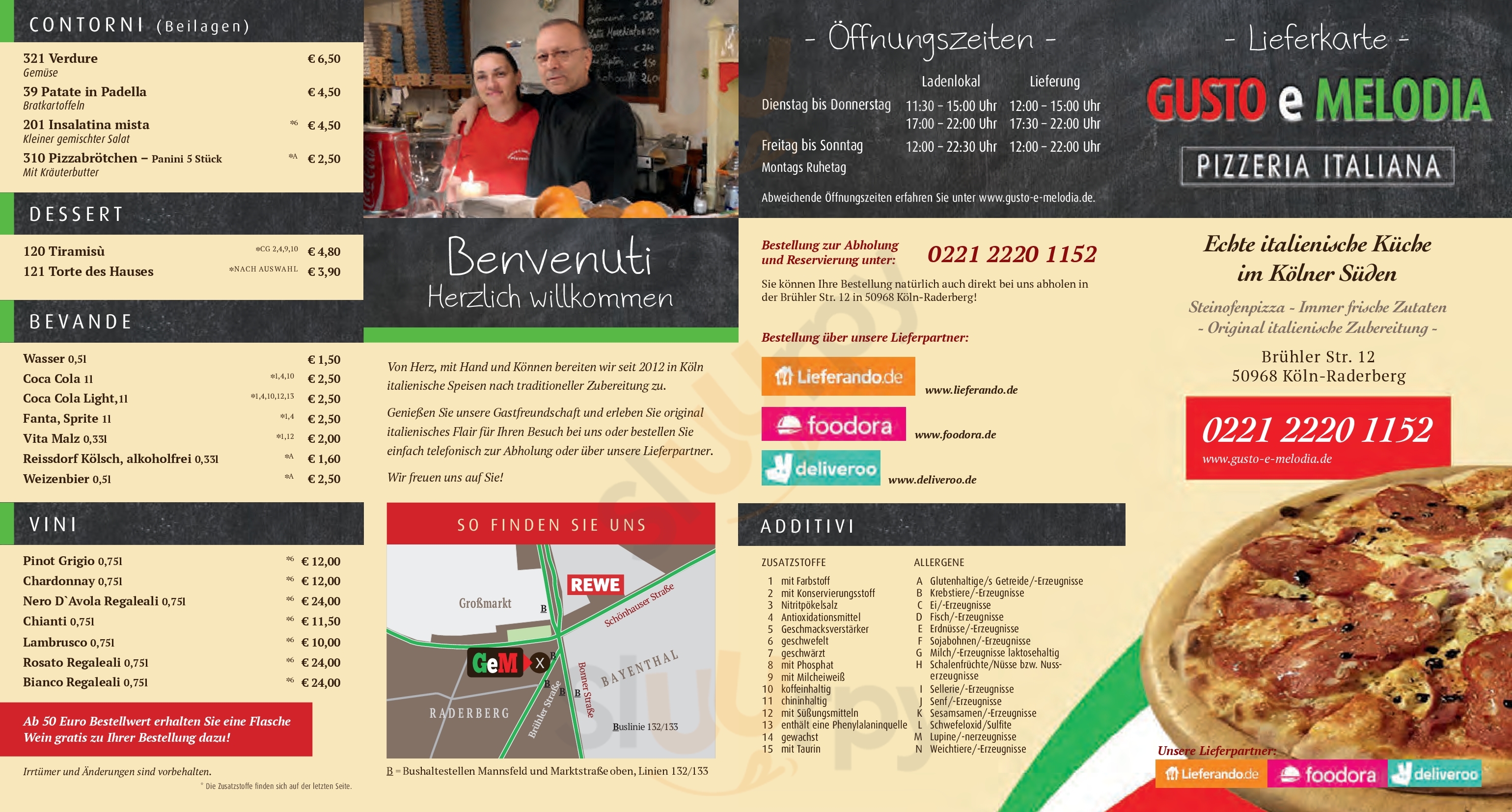 Pizzeria Italiana Gusto E Melodia Köln Menu - 1