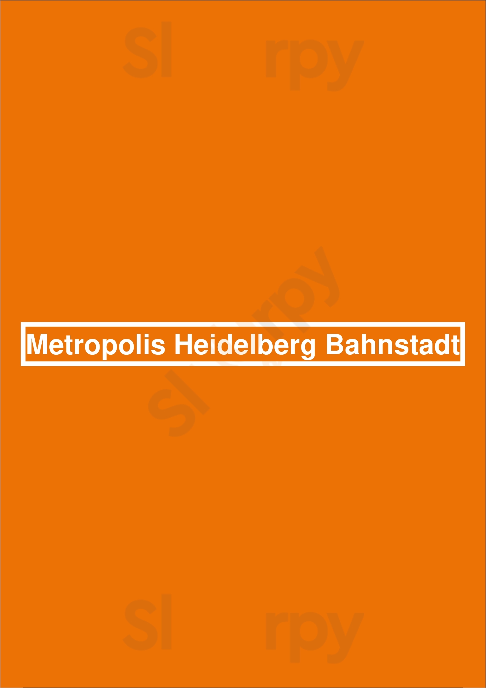 Metropolis Heidelberg Bahnstadt Heidelberg Menu - 1