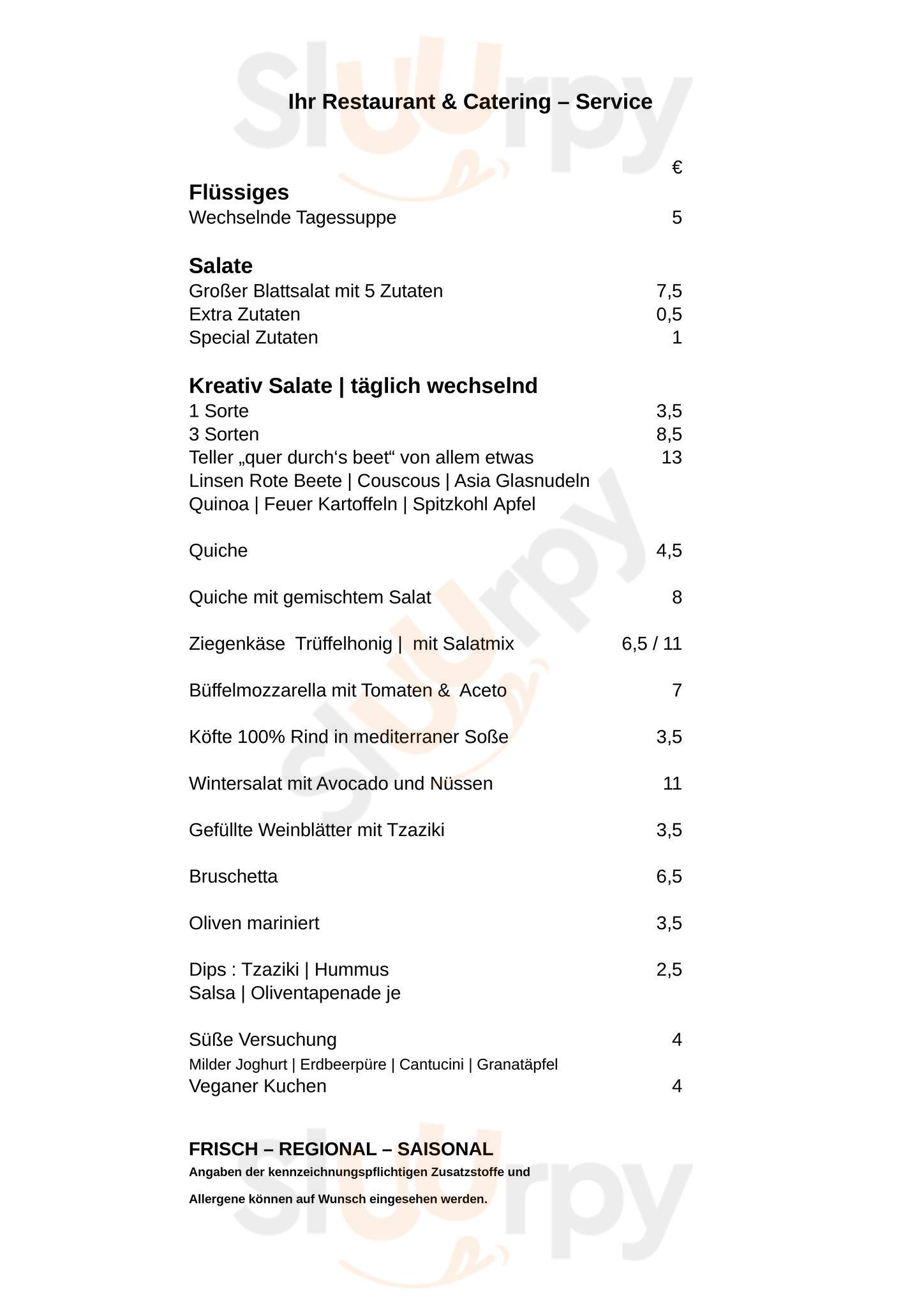 Quer Durch's Beet Köln Menu - 1