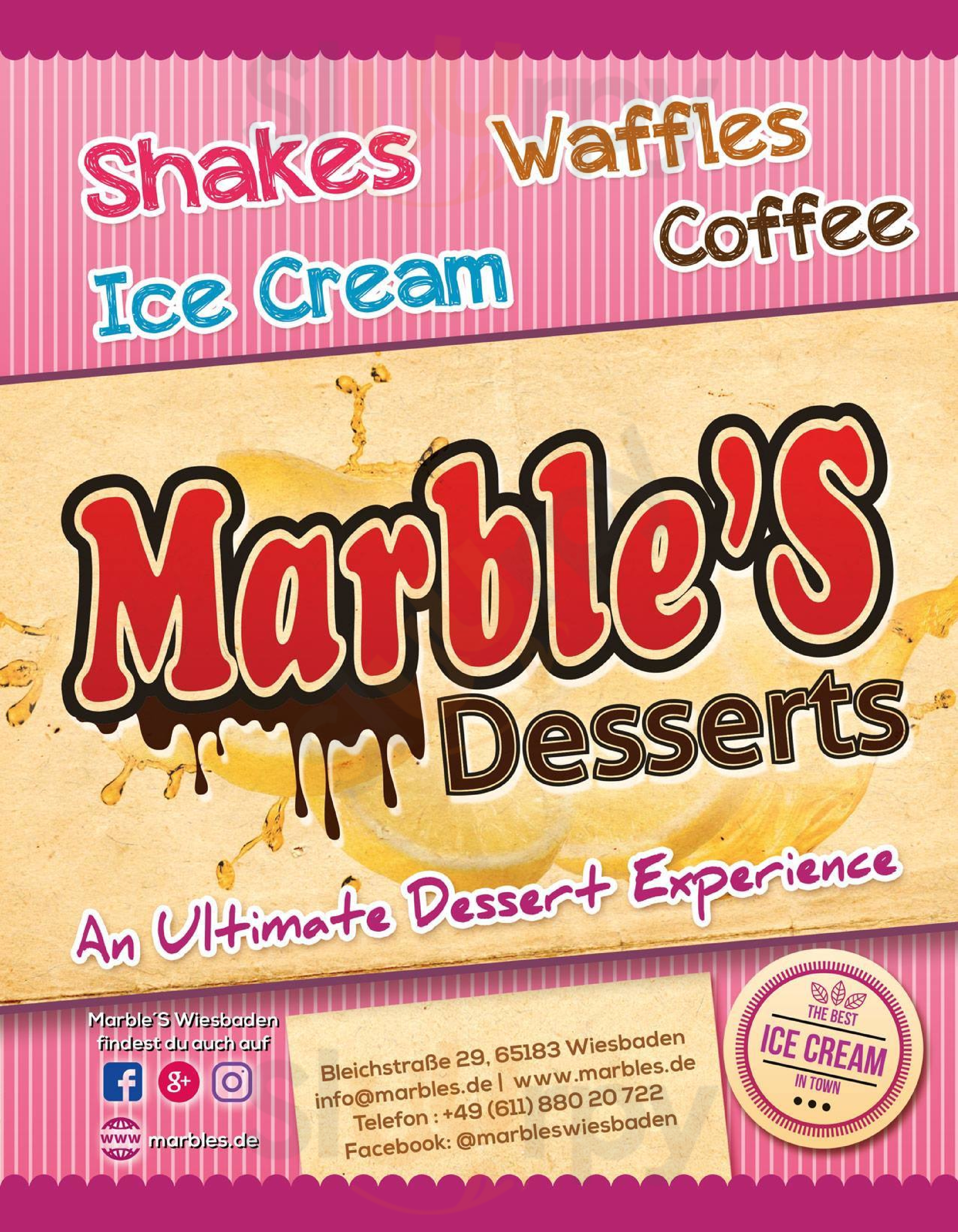 Marble's Ice Cream & Waffle Wiesbaden Menu - 1