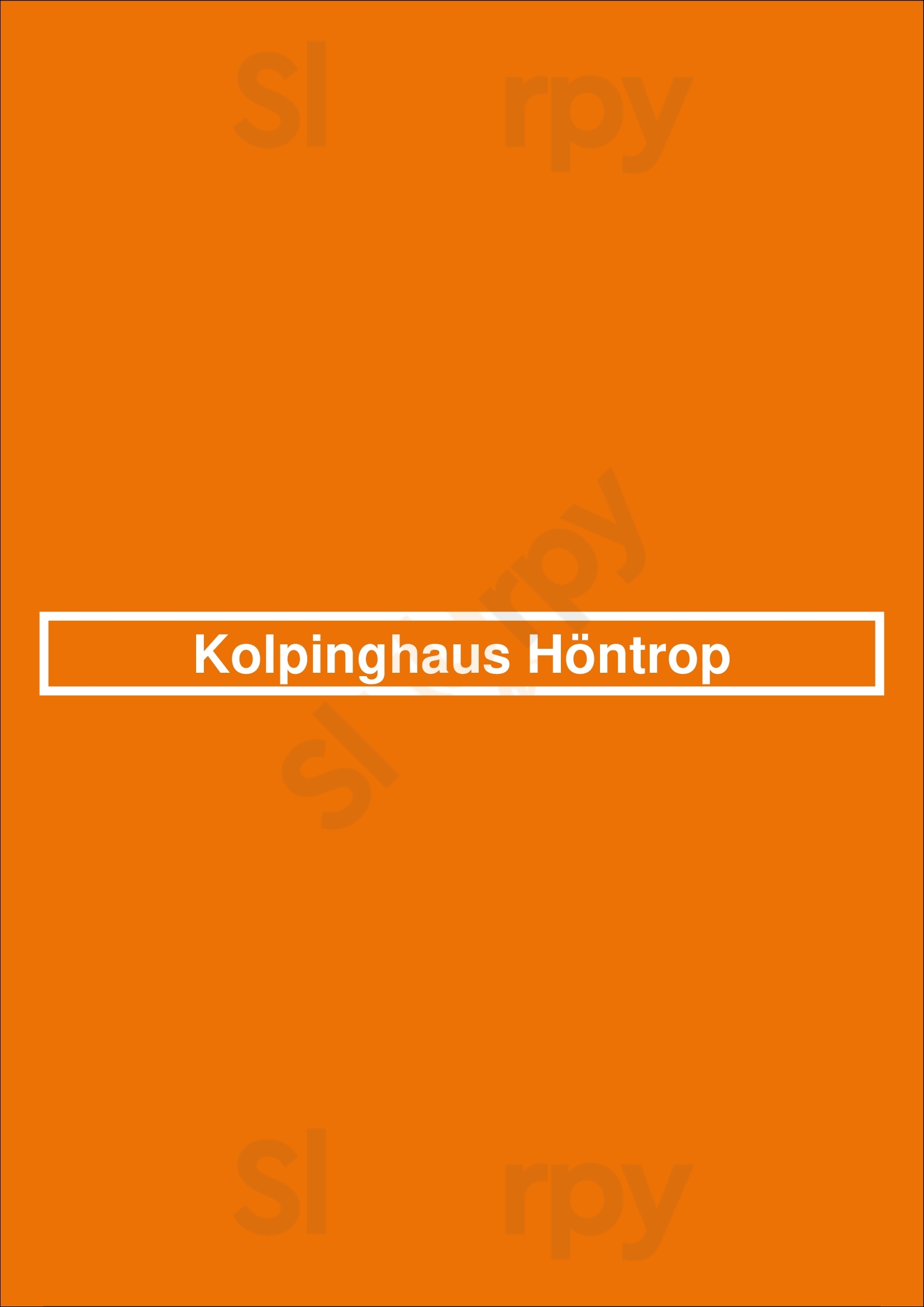 Kolpinghaus Höntrop Bochum Menu - 1