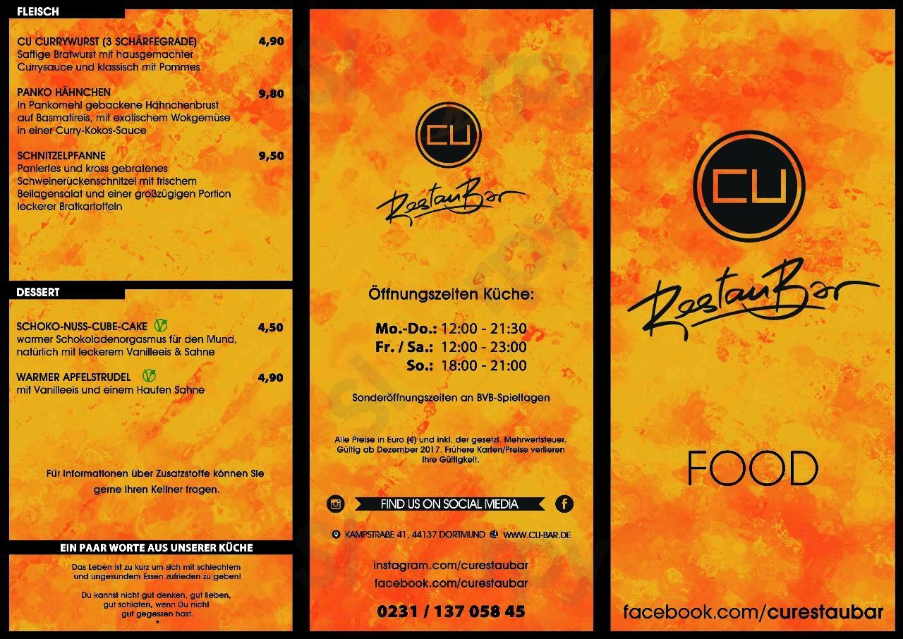 Cu-bar Dortmund Menu - 1