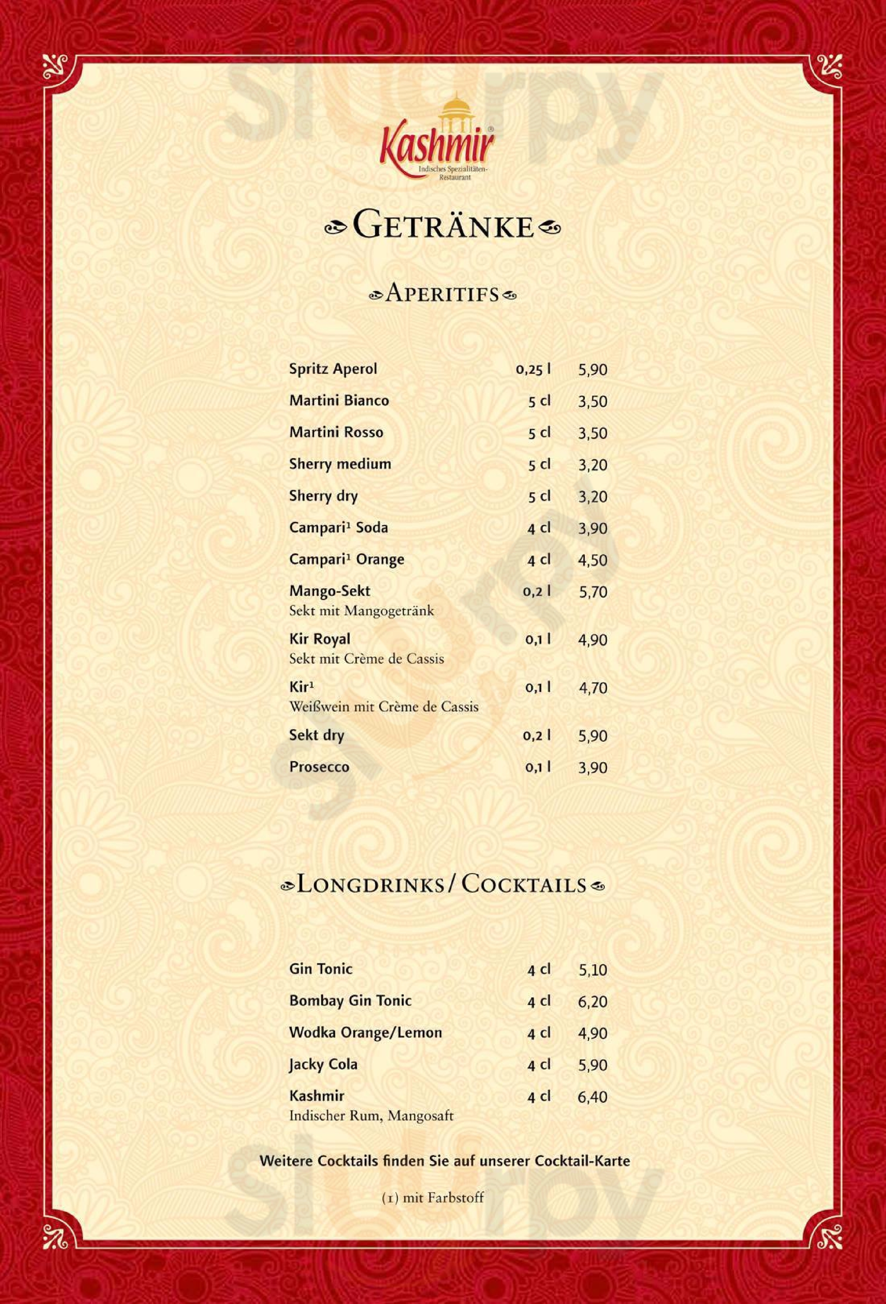 Restaurant Kashmir - Stuttgart Stuttgart Menu - 1