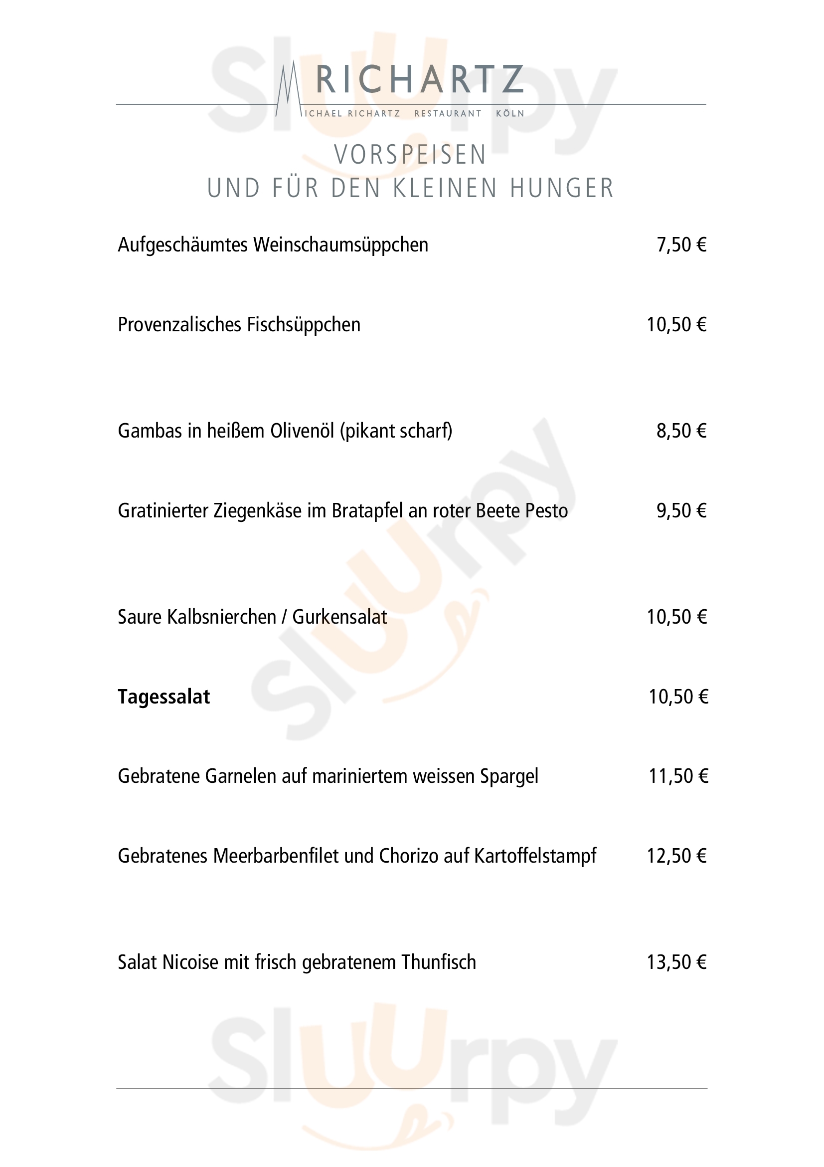 Richartz Köln Menu - 1