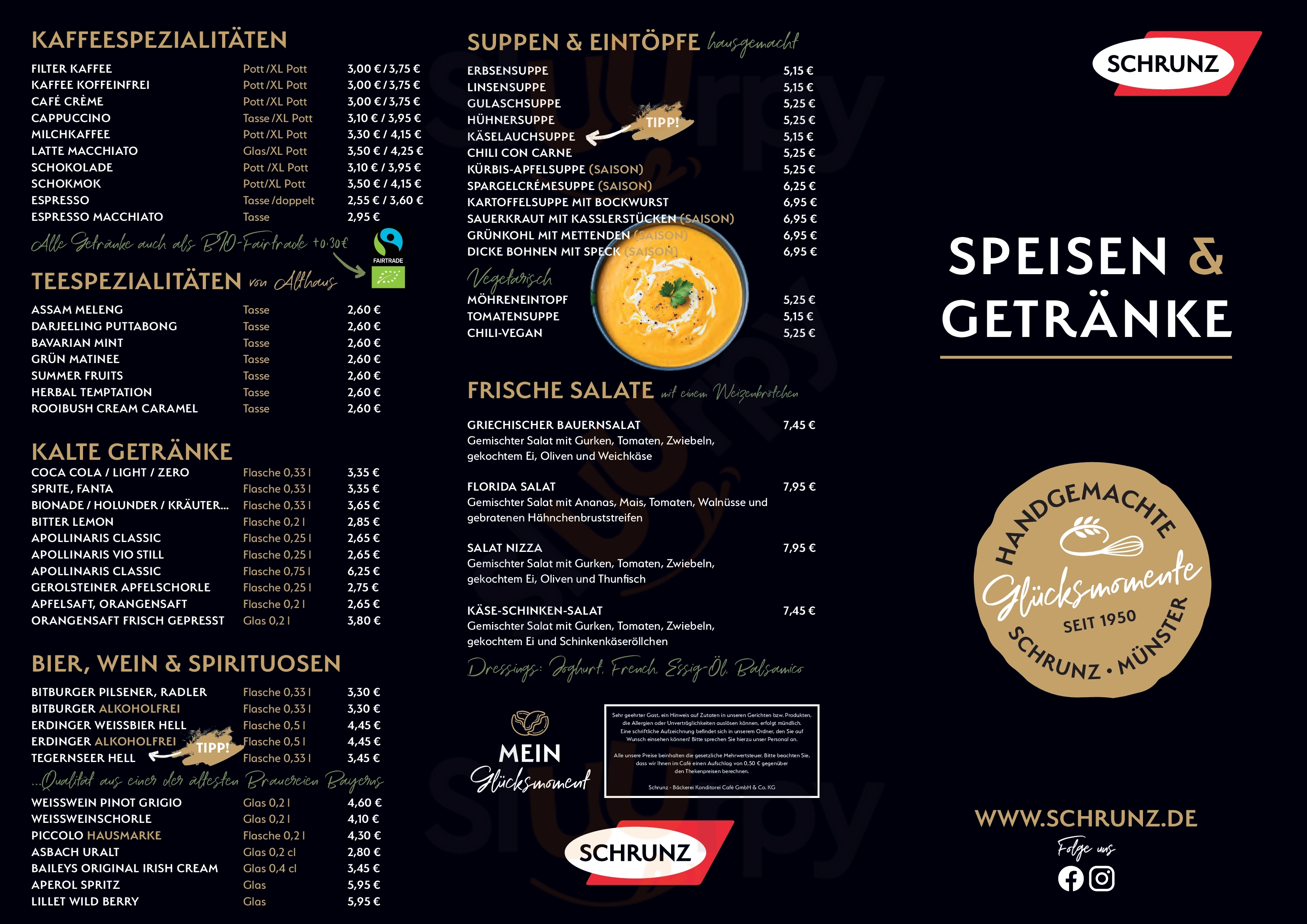 Schrunz Bäckerei Münster Menu - 1