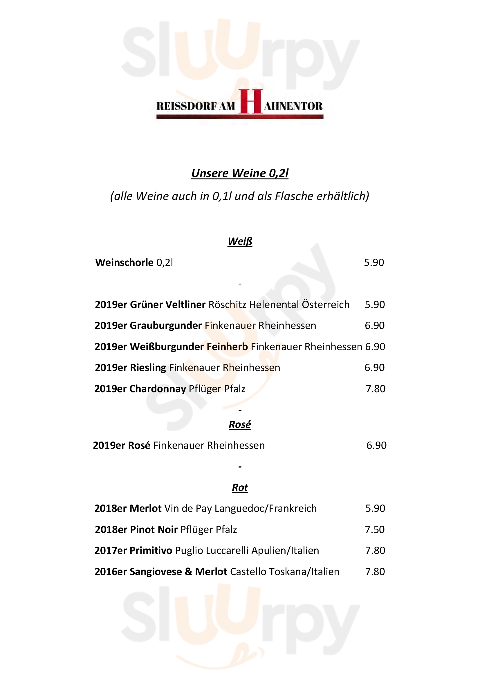 Reissdorf Am Hahnentor Köln Menu - 1