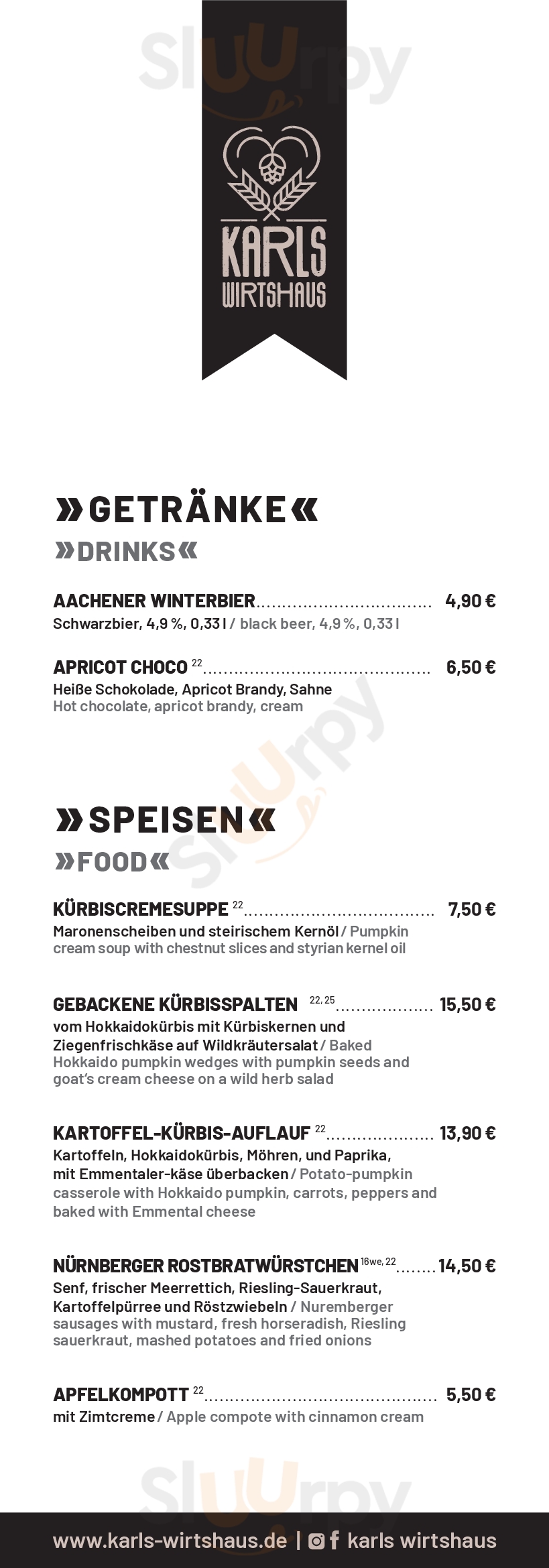 Kaiser Karl Wirtshaus Aachen Menu - 1