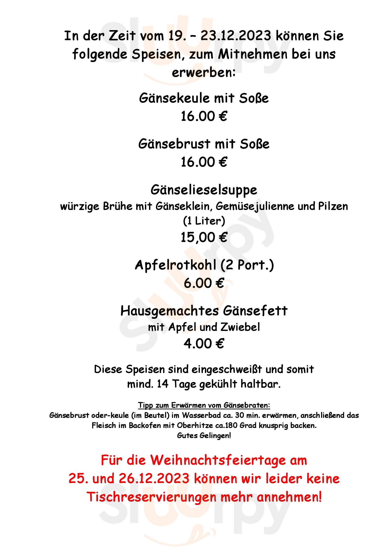 Schwarzes Roß Gastronomie Arnsdorf Menu - 1