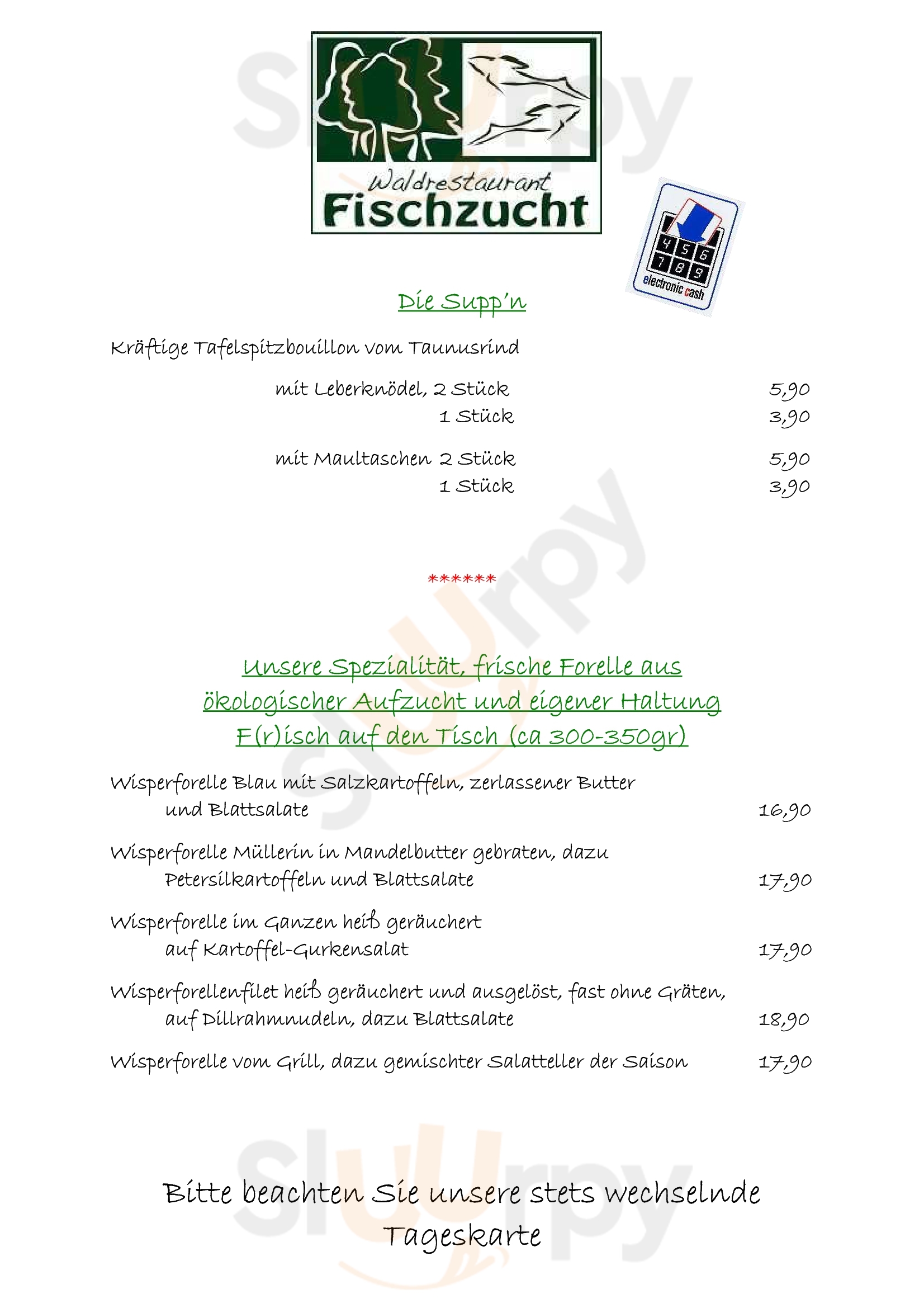 Waldrestaurant Fischzucht Wiesbaden Menu - 1