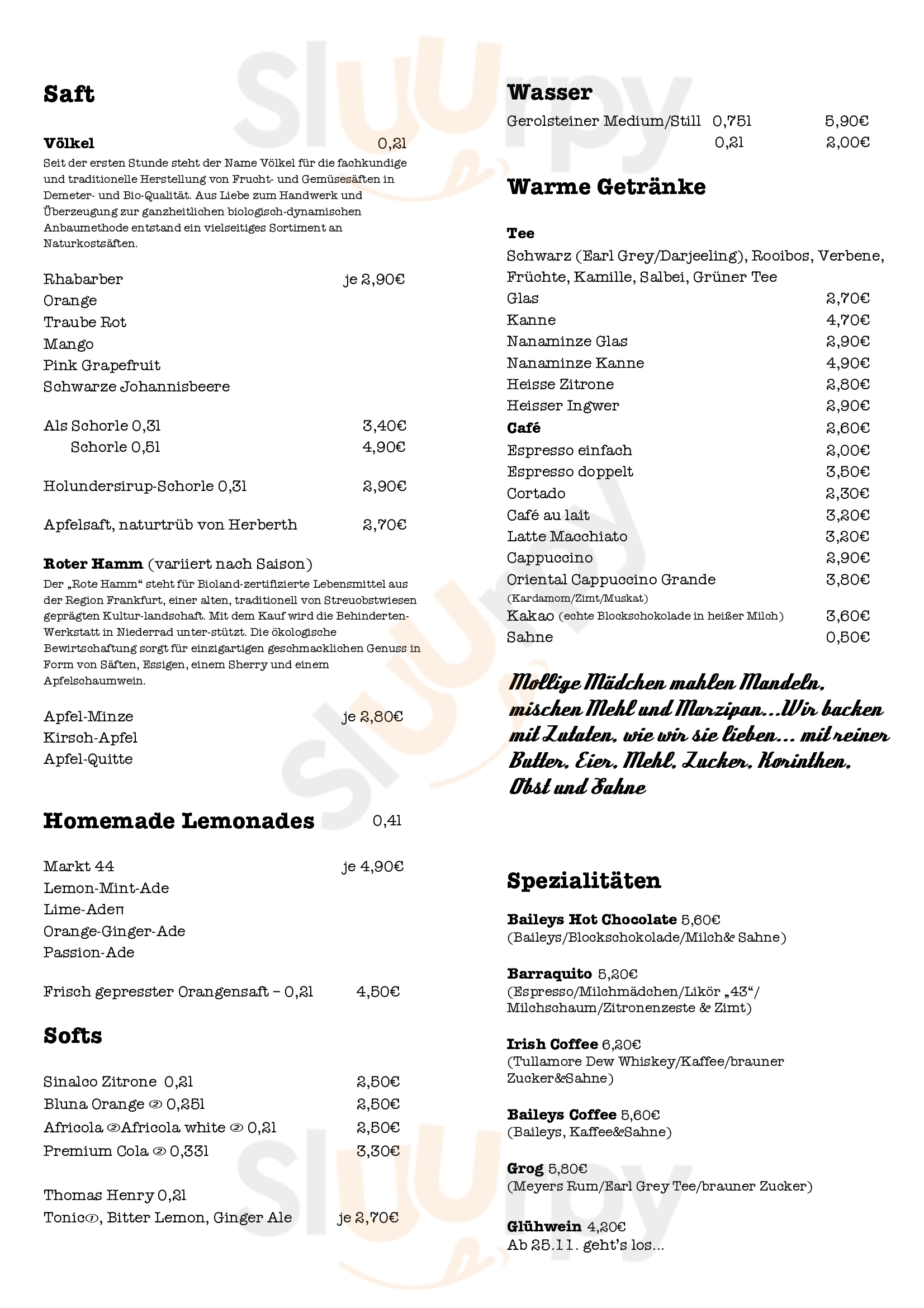 Cafe Im Frankfurter Kunstverein Frankfurt am Main Menu - 1