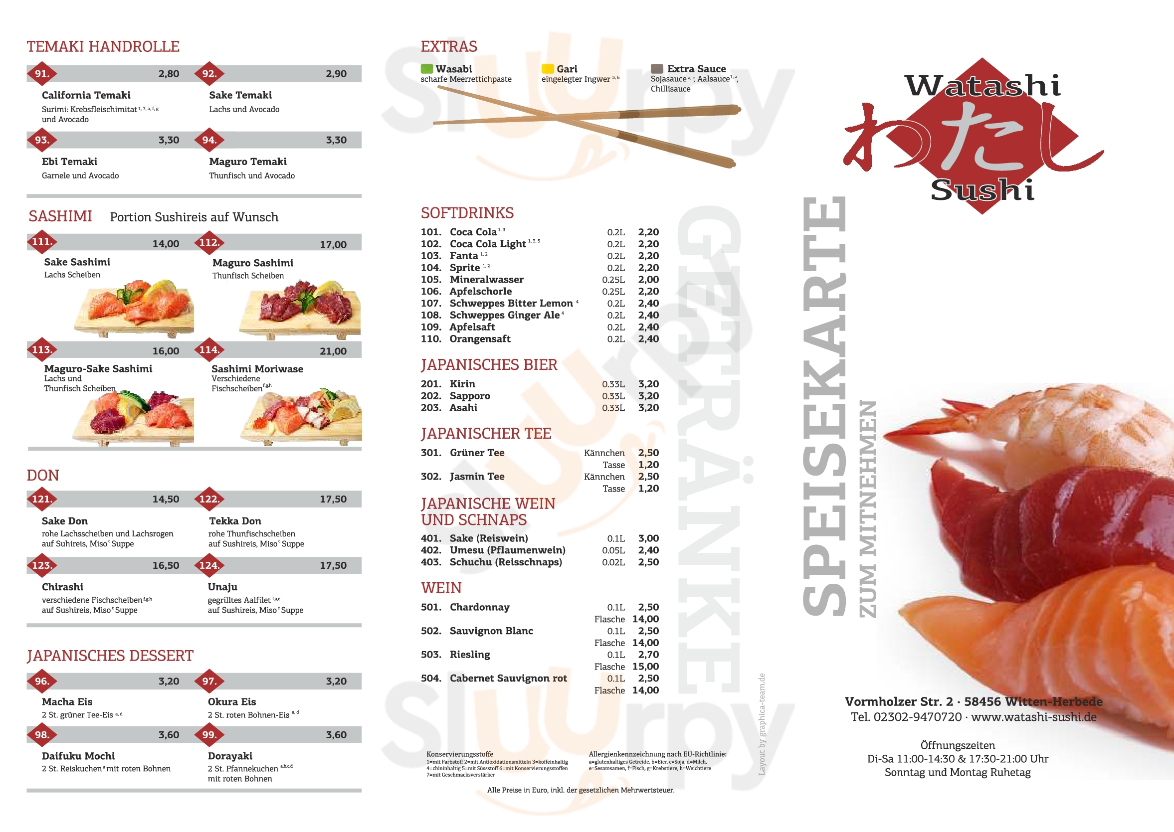 Watashi Sushi Witten Menu - 1