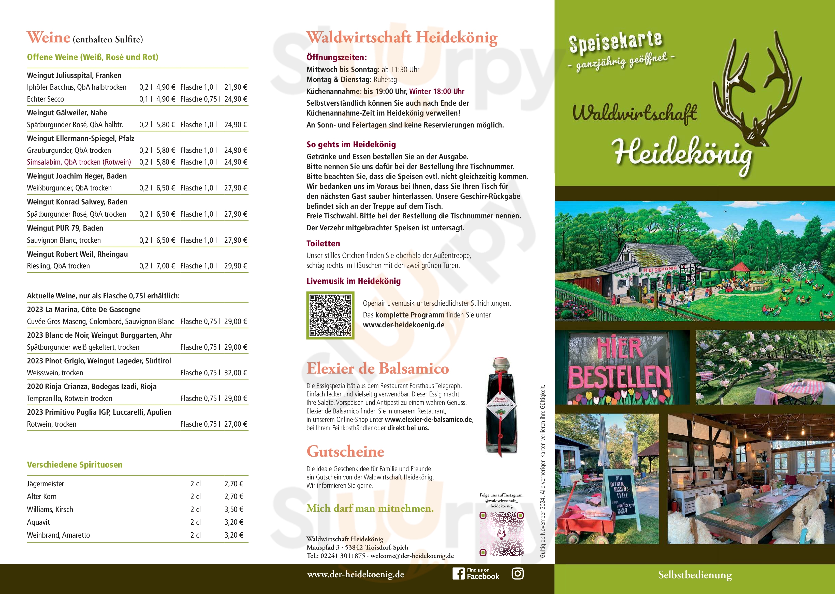 Waldwirtschaft Heidekonig Troisdorf Menu - 1