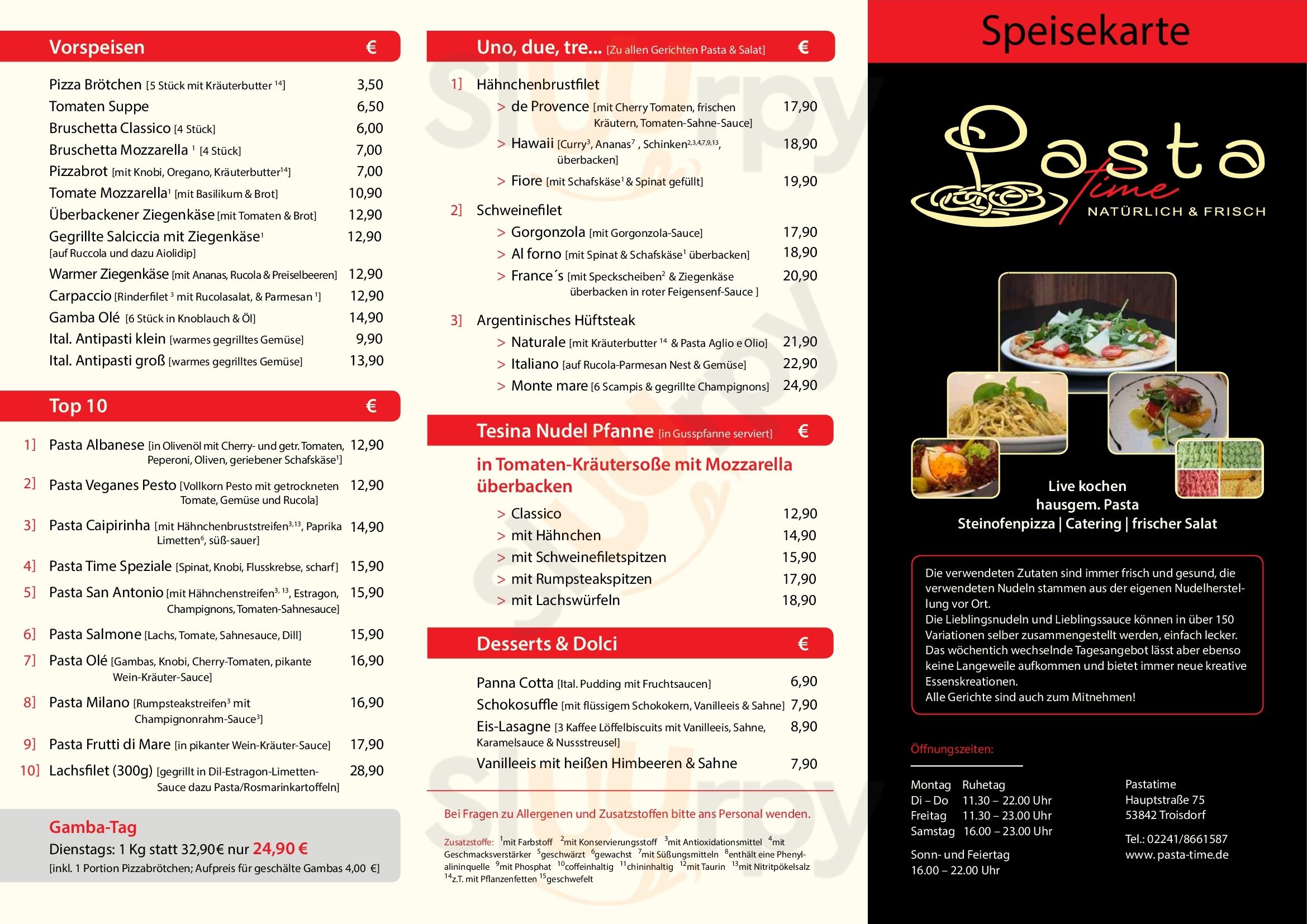 Pastatime Troisdorf Menu - 1